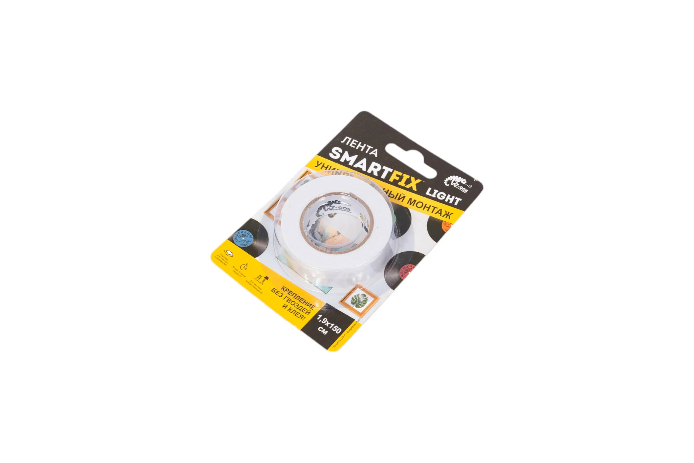 Лента двустороння вспененная Smart Fix 19 мм*1,5 м W-con SmartFix LIGHT 133571