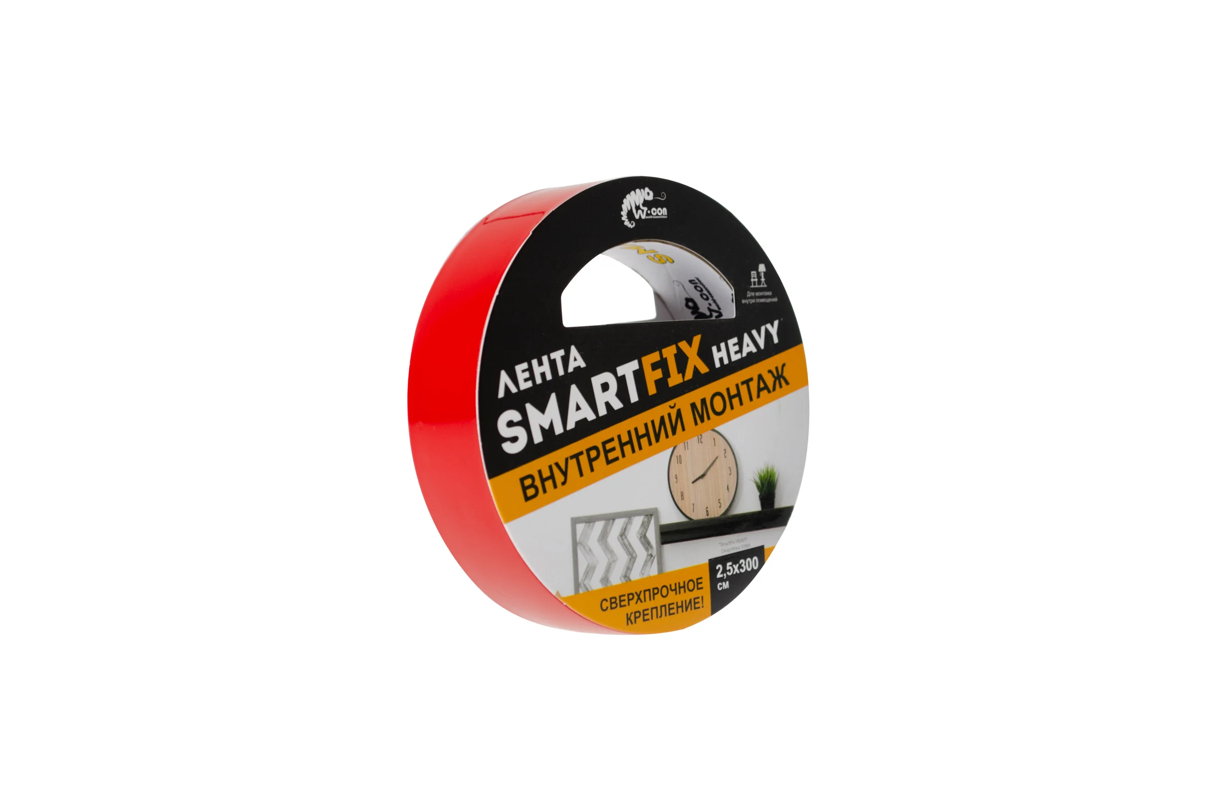 Сверхсильная лента для внутреннего монтажа Smart Fix W-con SmartFix HEAVY, 2,5*300 см, прозрачная 133570