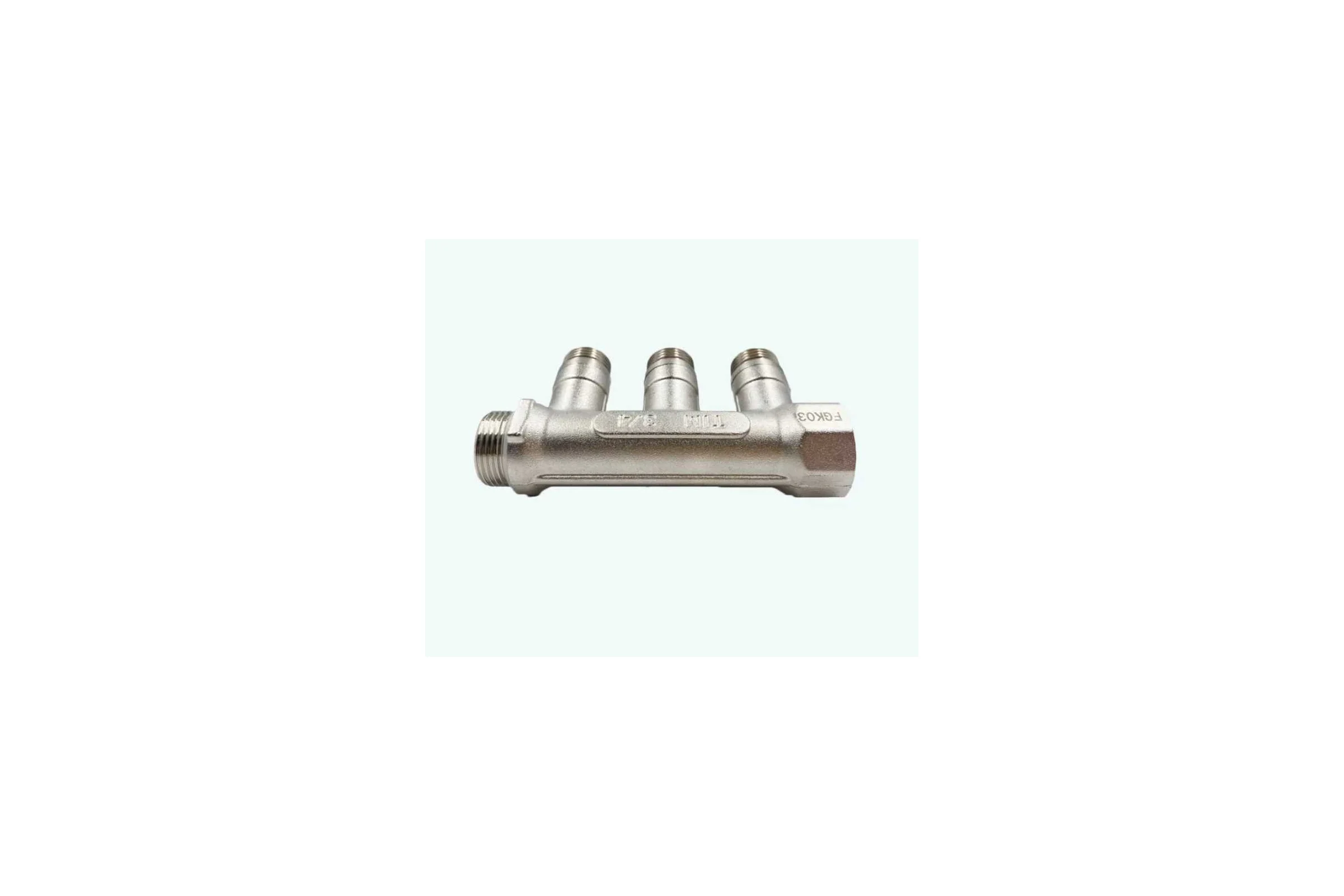 Латунный коллектор Terma 3/4"в/н с 3-мя шаровыми кранами на 1/2" (нар.резьбы) (14016) 41232
