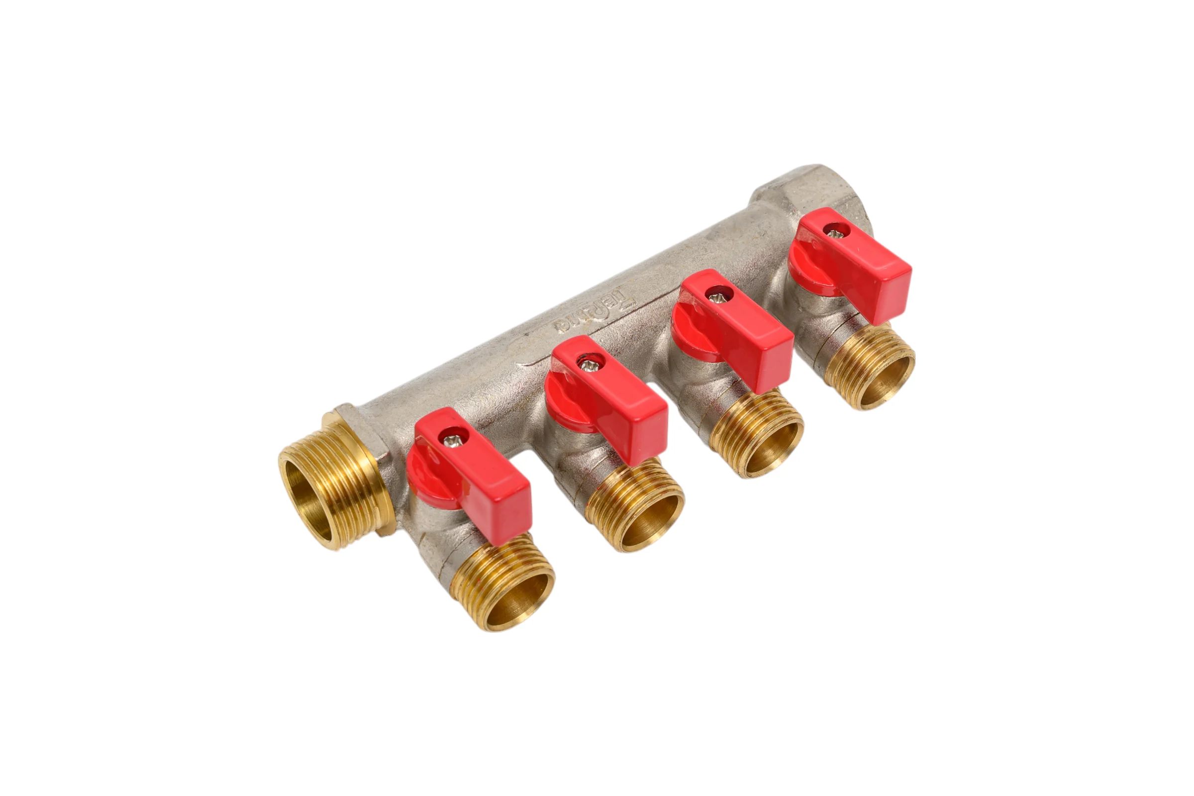 Латунный коллектор Terma 3/4"в/н с 4-мя шаровыми кранами на 1/2" (нар.резьбы) (14017) 41233