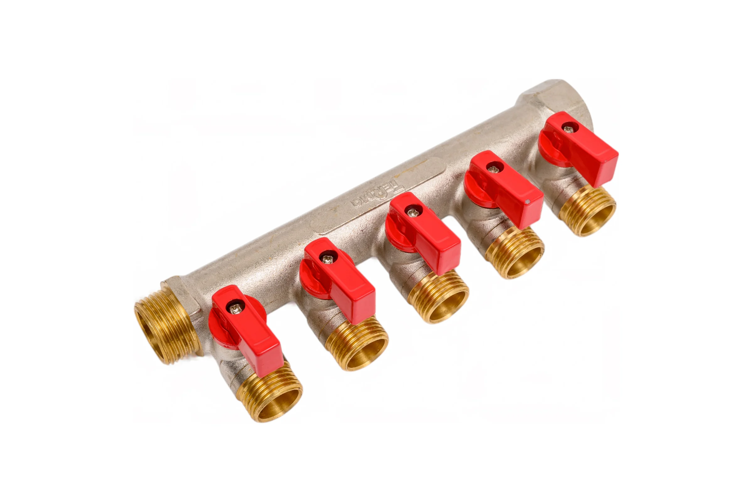 Латунный коллектор Terma 3/4"в/н с 5-ю шаровыми кранами на 1/2" (нар.резьбы) (14018) 41234