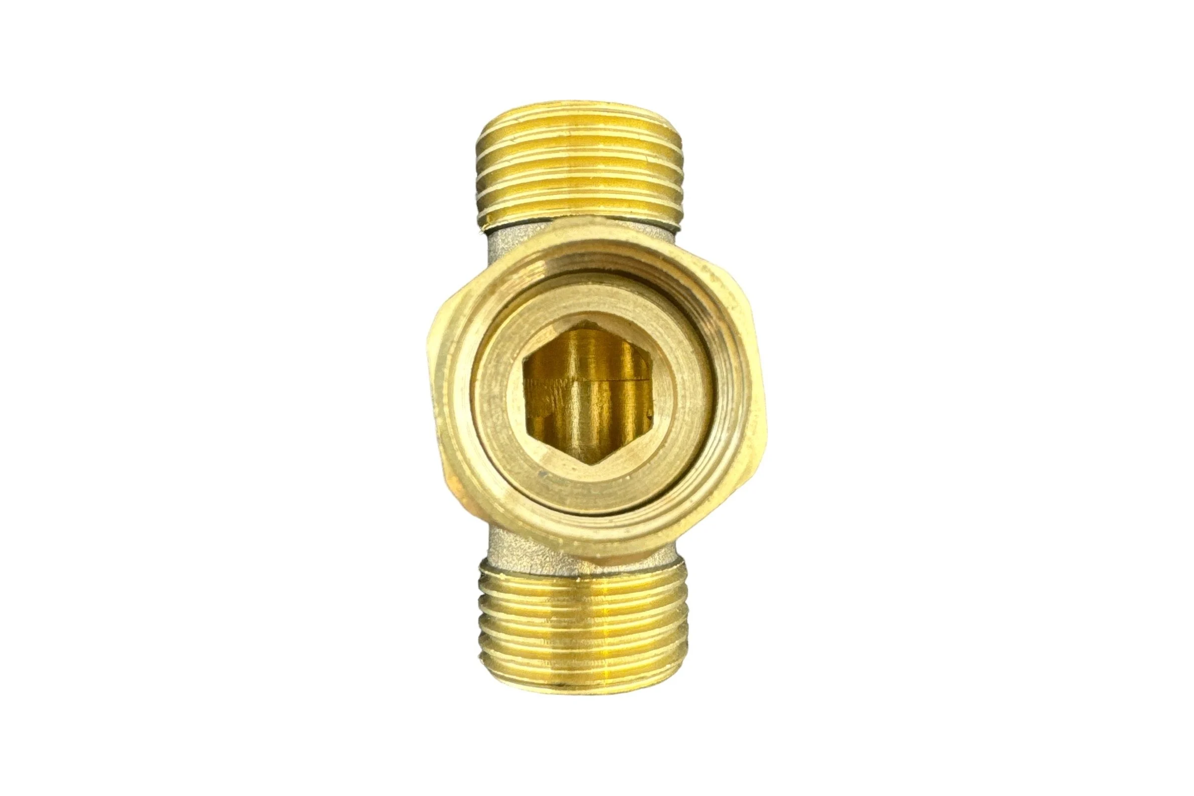 Фитинг Тройник GRIALE 1/2" ш/г/ш латунный для труб и смесителей промежуточный для внутренней разводки воды DK-420