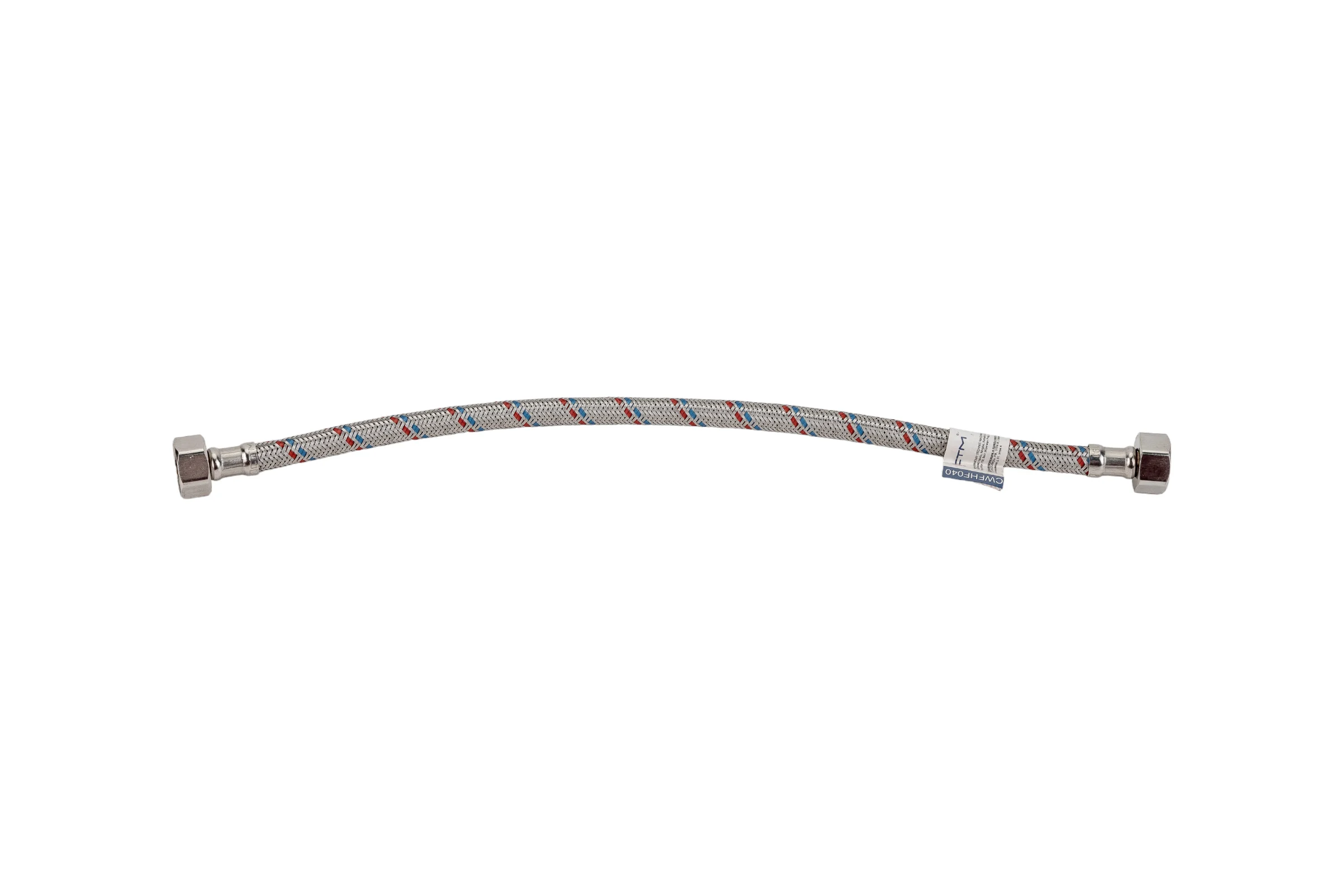 Подводка для воды СТМ сталь, 1/2", гайка-гайка, 40 cм CWFHF040
