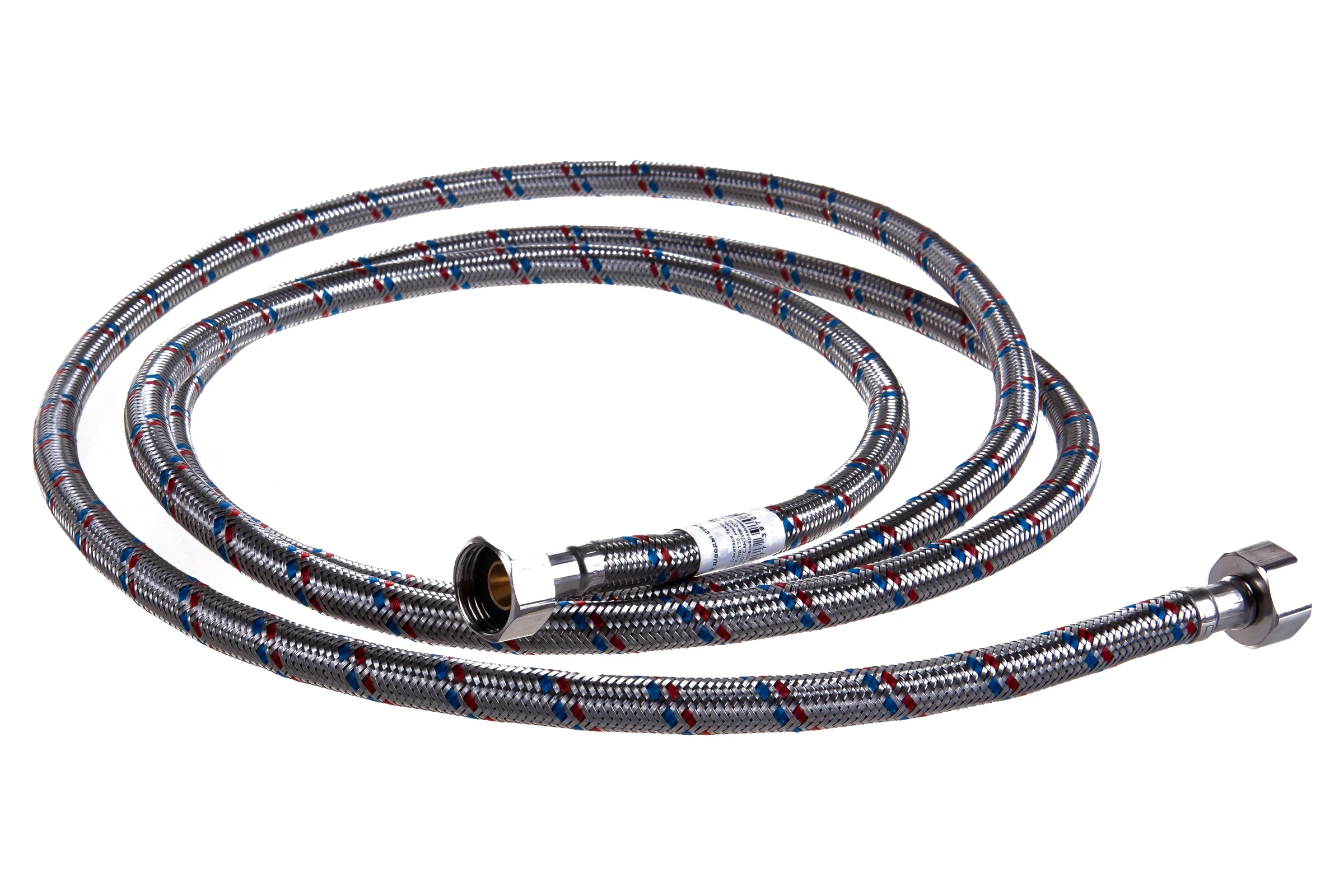Подводка для воды СТМ сталь, 1/2", гайка-гайка, 250 cм CWFHF250