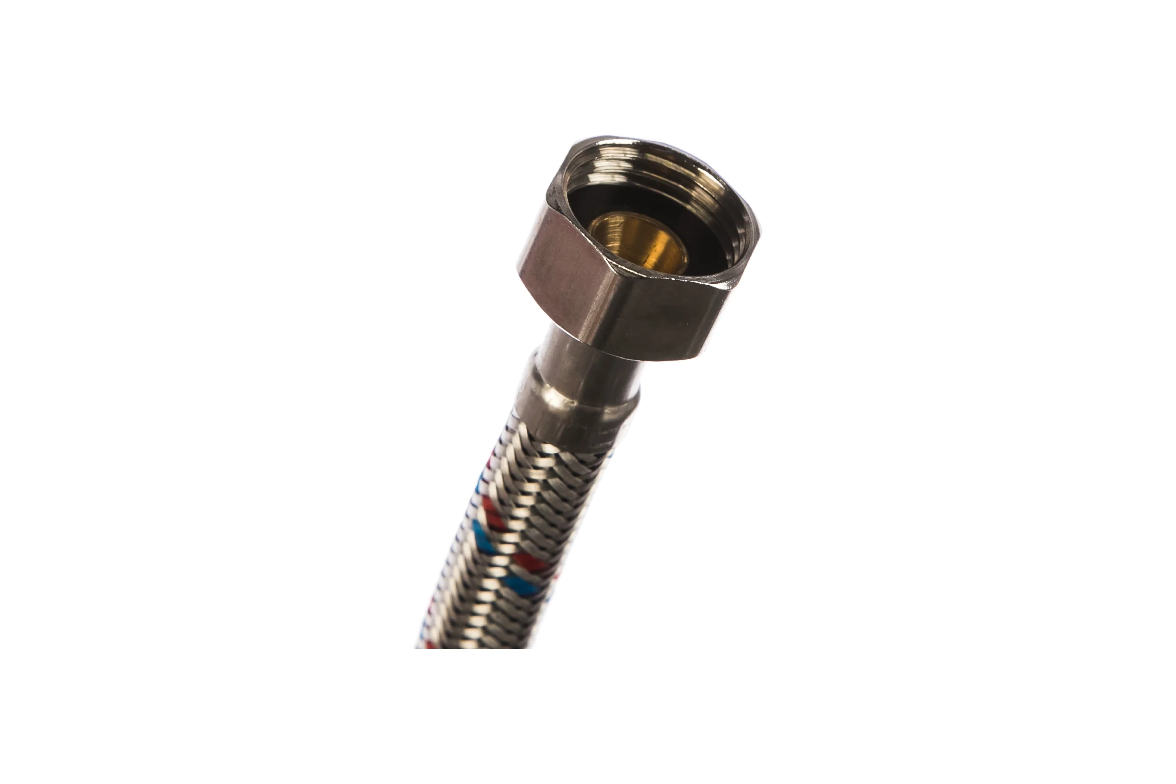 Подводка для воды СТМ сталь, 1/2", гайка-гайка, 30 cм CWFHF030