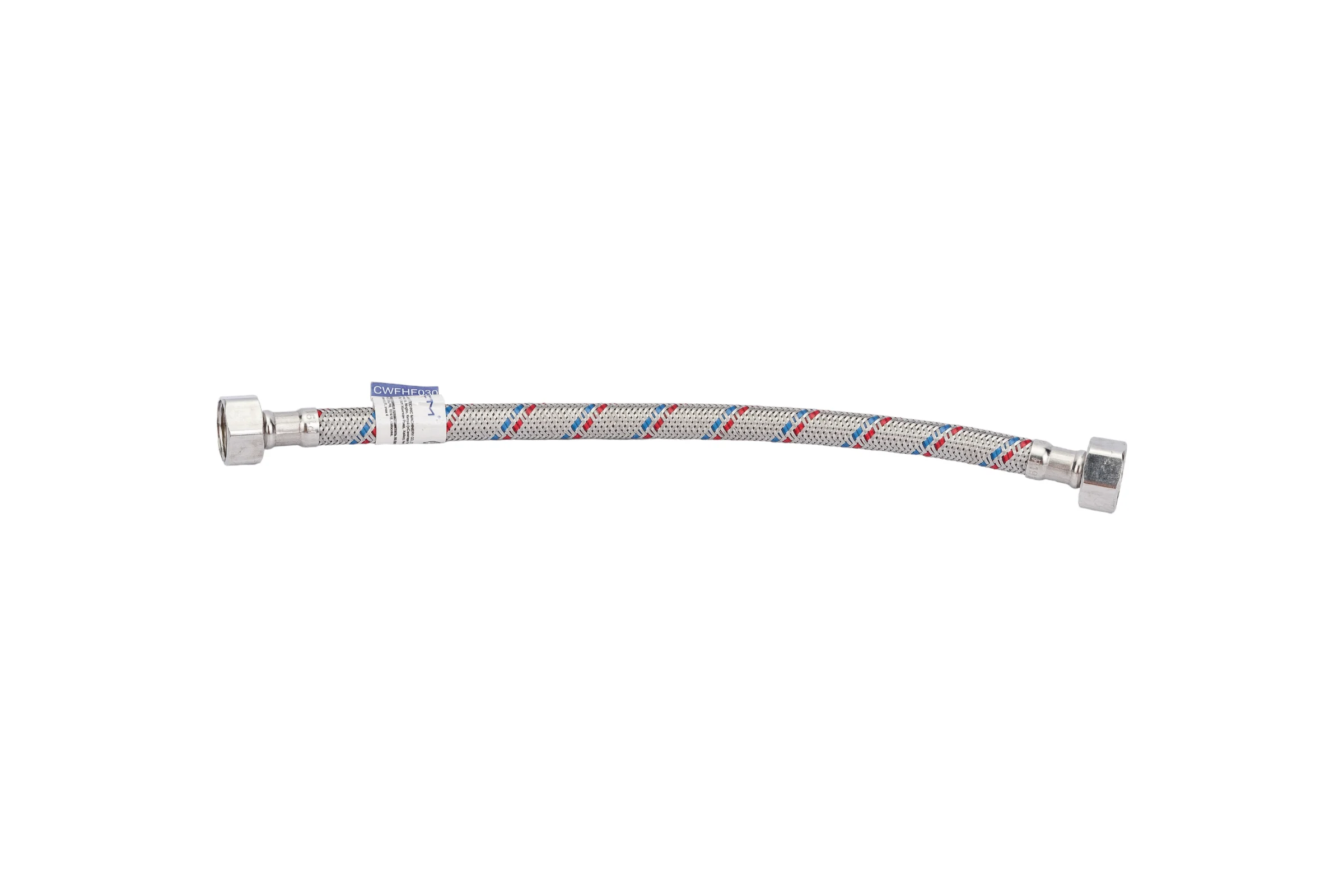 Подводка для воды СТМ сталь, 1/2", гайка-гайка, 30 cм CWFHF030