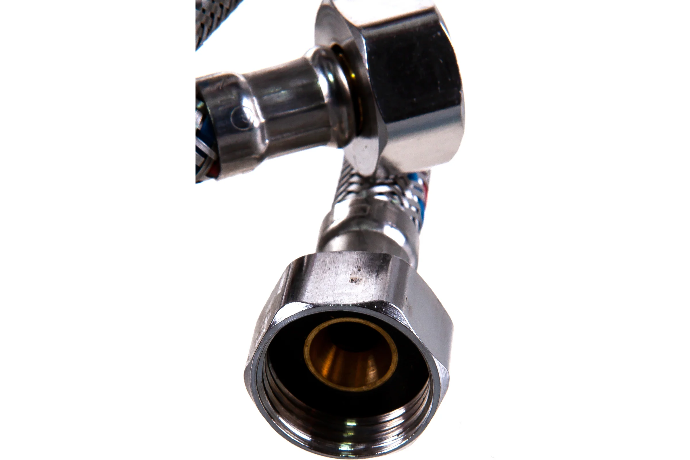 Подводка для воды СТМ сталь, 1/2", гайка-гайка, 180 cм CWFHF180