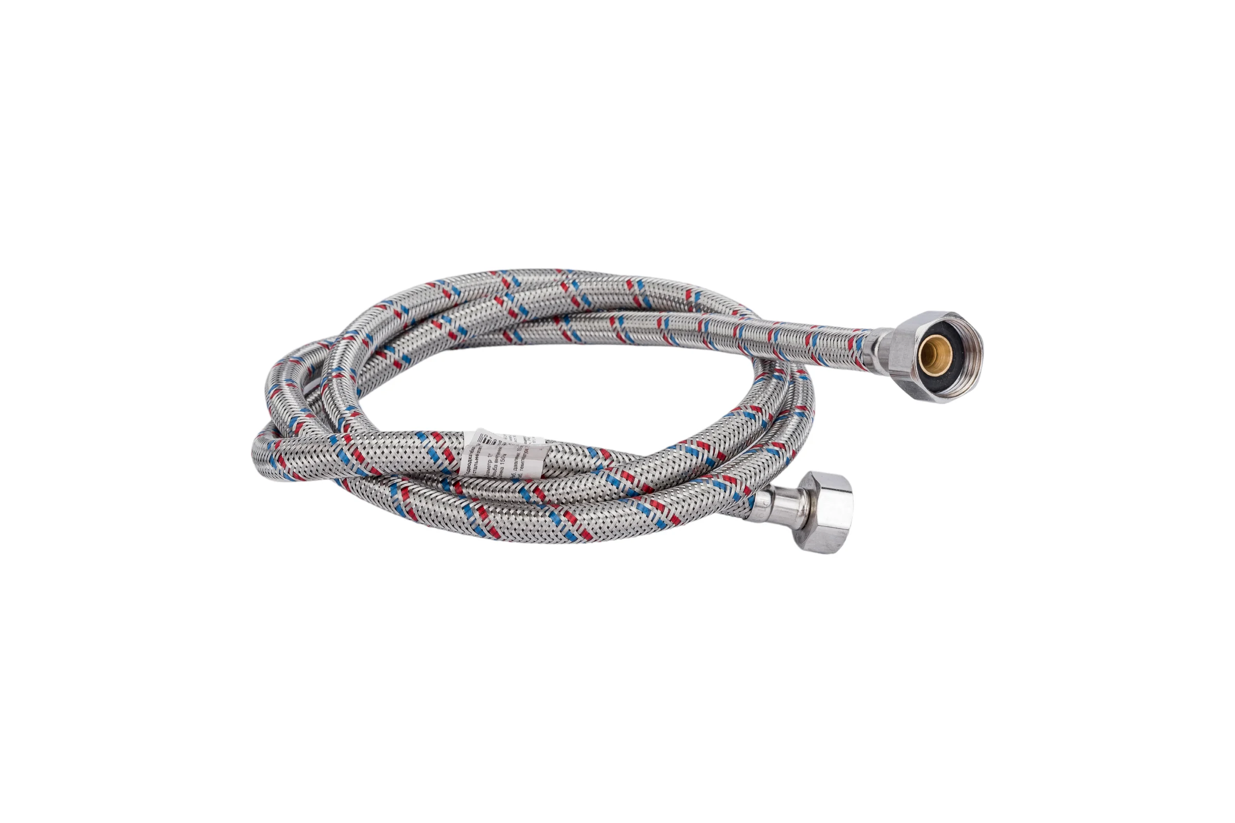 Подводка для воды СТМ сталь 1/2", гайка-гайка, 150 cм CWFHF150
