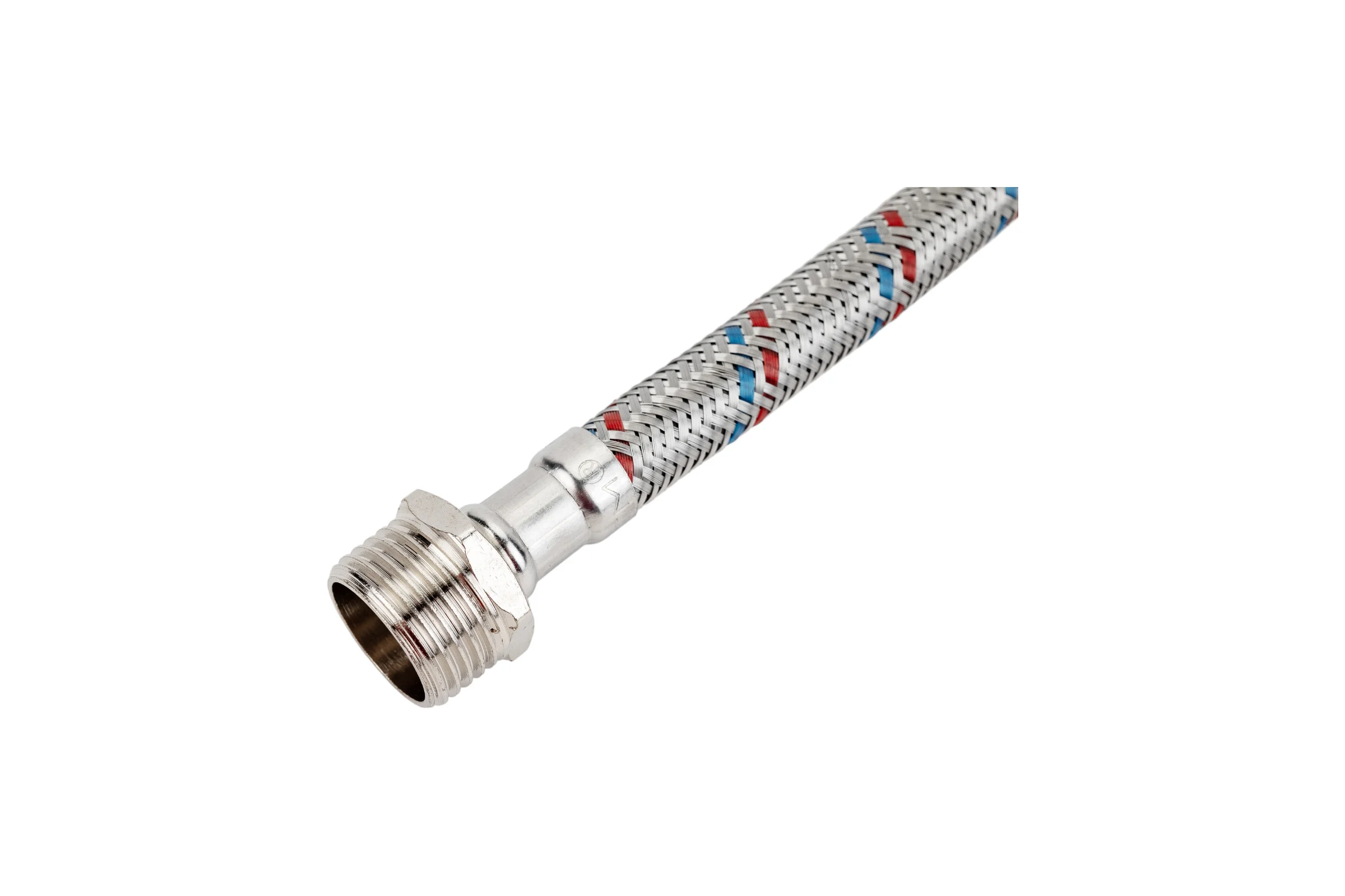 Подводка для воды СТМ сталь, 1/2", гайка-штуцер, 50 cм CWFHM050