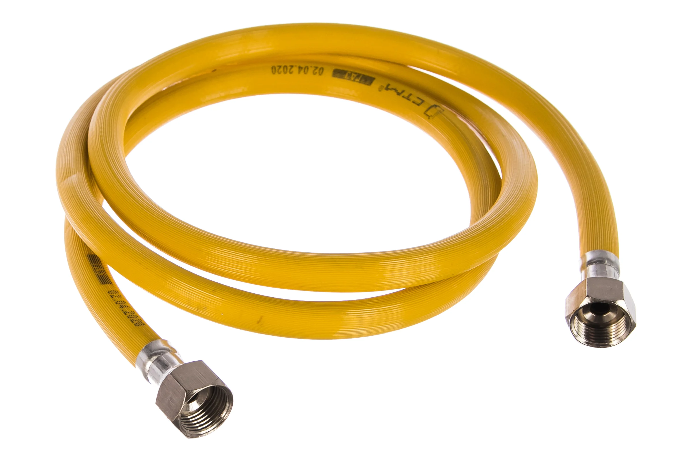Подводка для газа СТМ ГАЗ ПВХ, 1/2", гайка-гайка, 180 см CGVF1218
