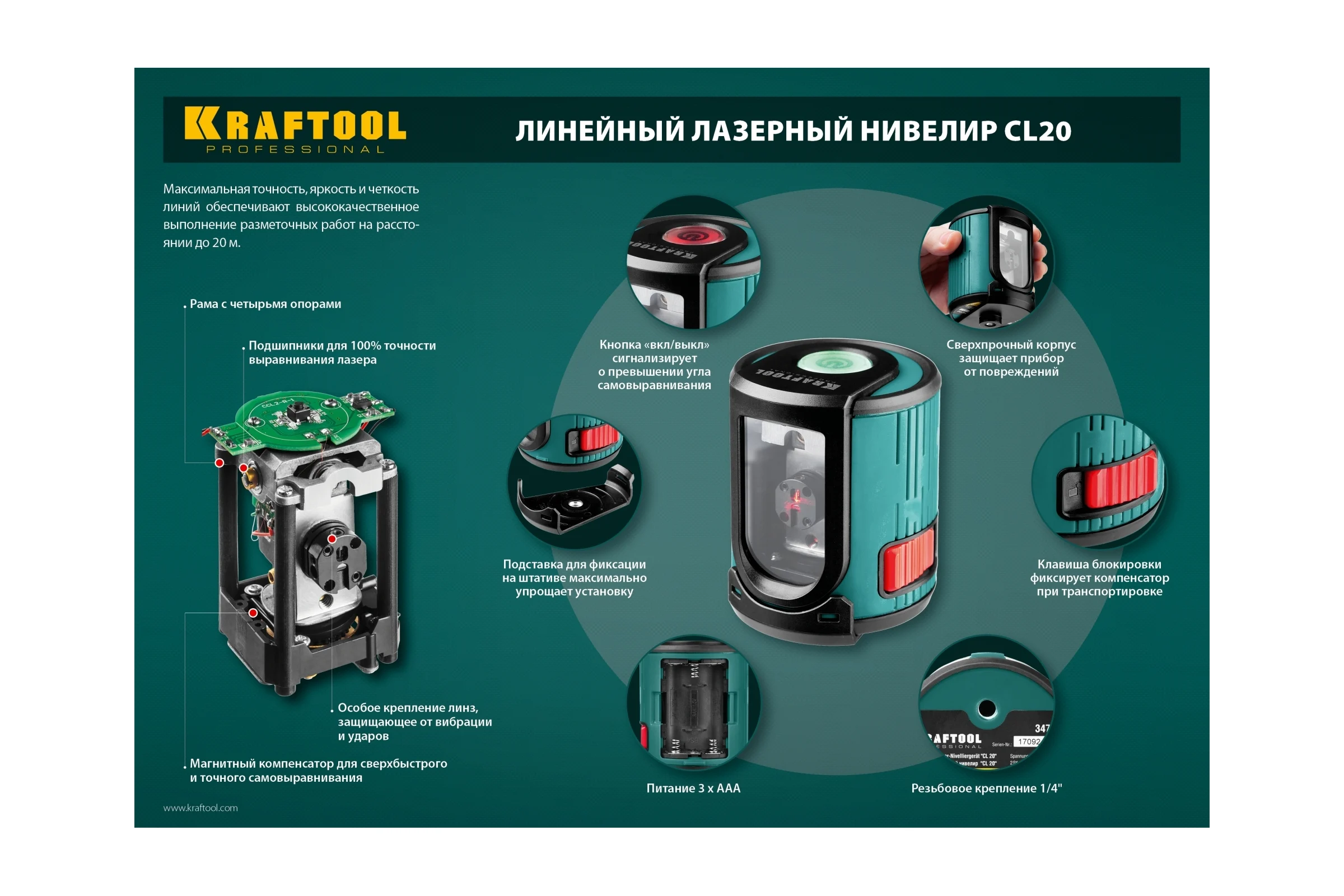 Лазерный нивелир Kraftool CL 20 #4 34700-4_z01