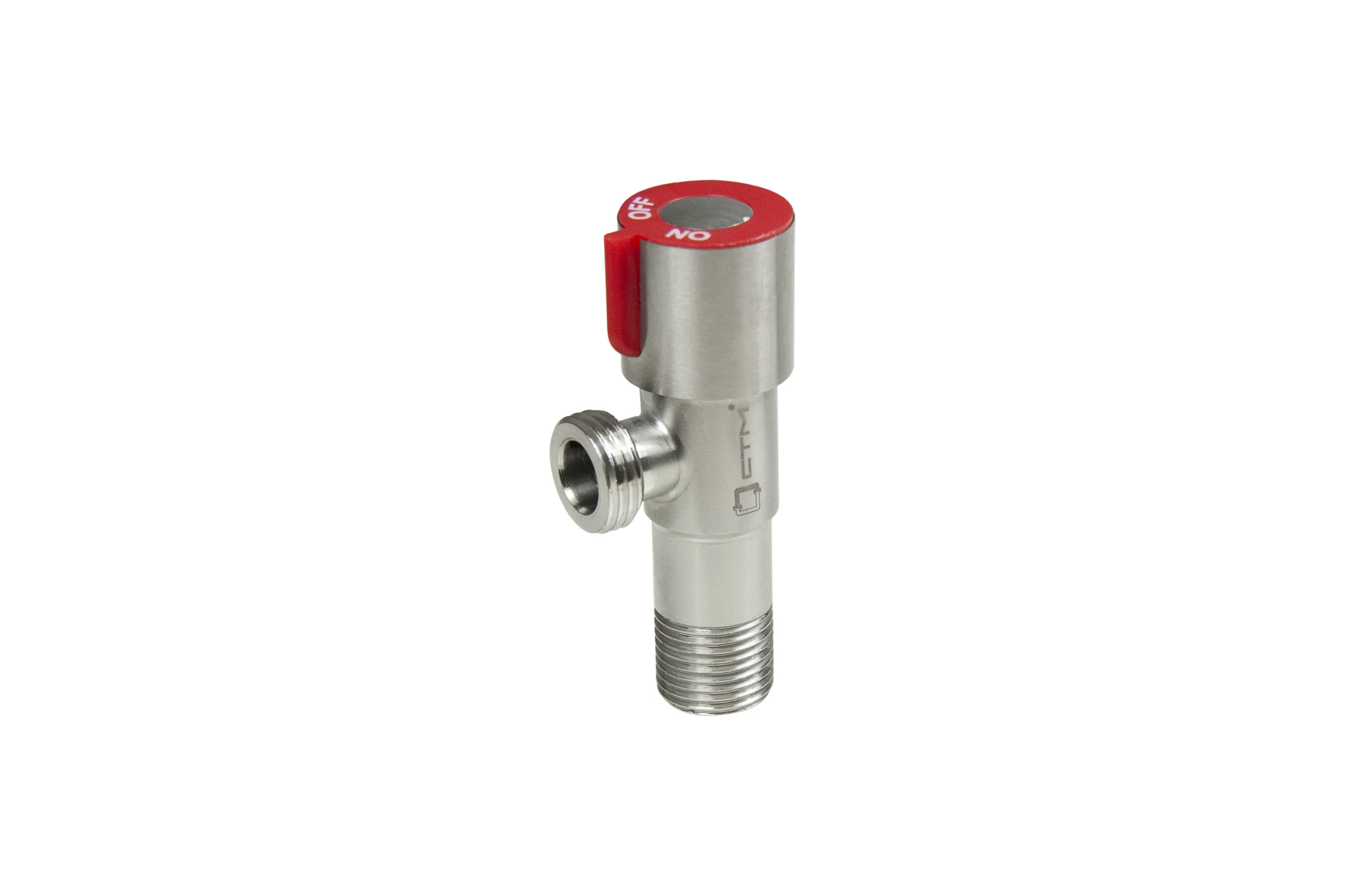 Кран для бытовых приборов СТМ угловой 1/2"х1/2" ш/ш с отражат. нерж. сталь CASB1212