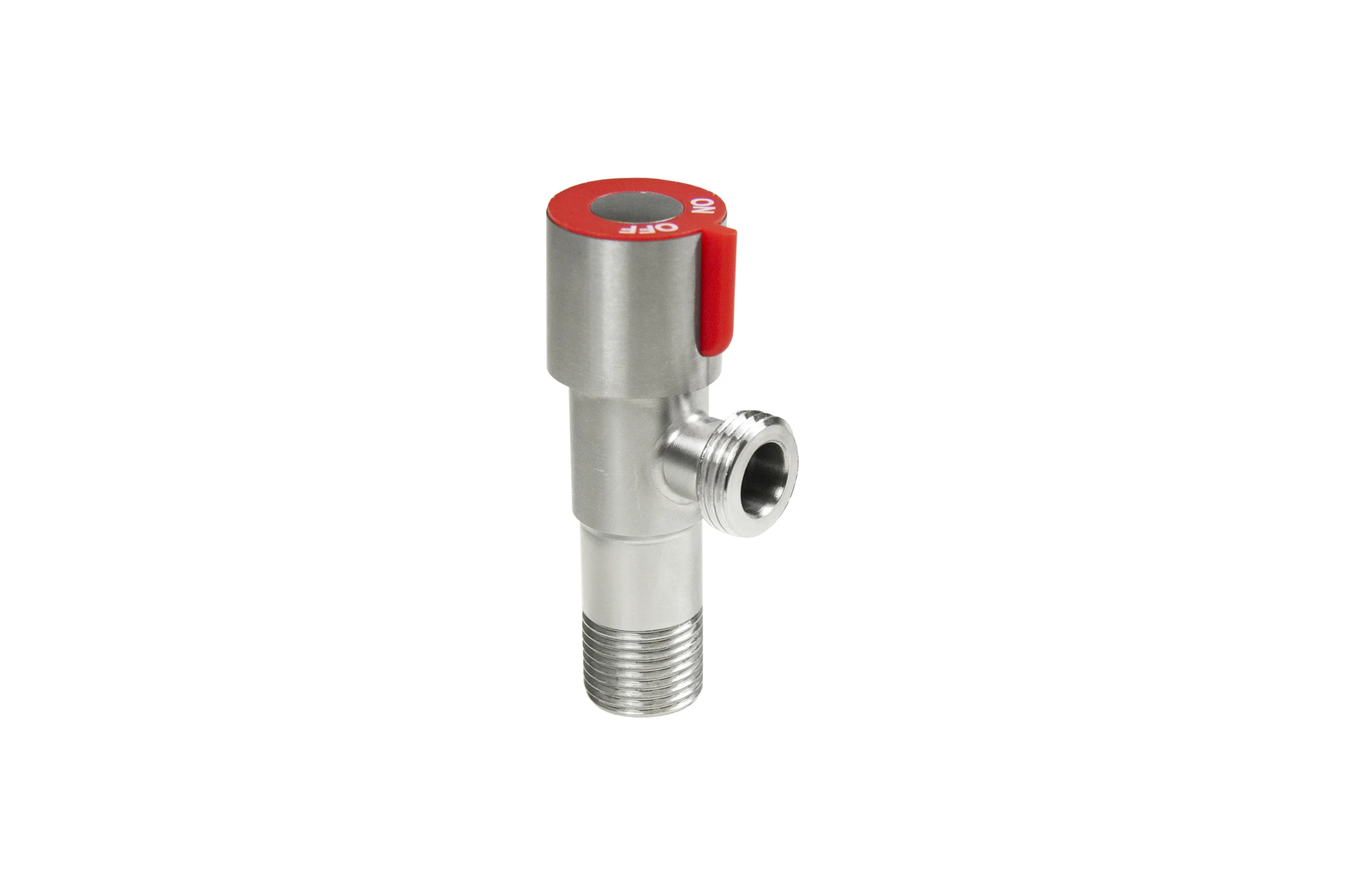 Кран для бытовых приборов СТМ угловой 1/2"х1/2" ш/ш с отражат. нерж. сталь CASB1212