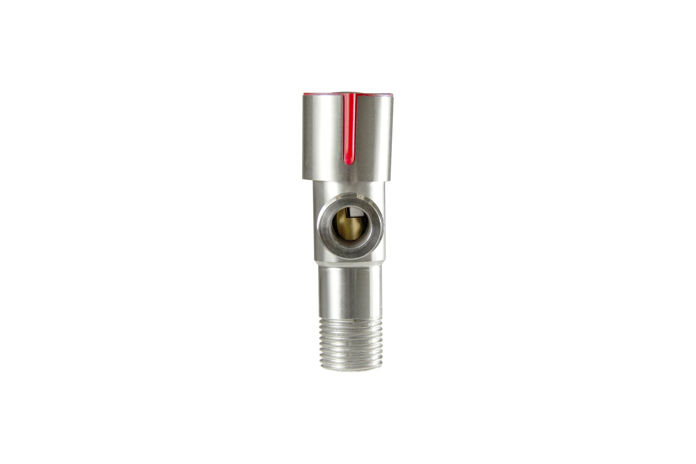 Кран для бытовых приборов СТМ угловой 1/2"х1/2" ш/ш с отражат. нерж. сталь CASB1212