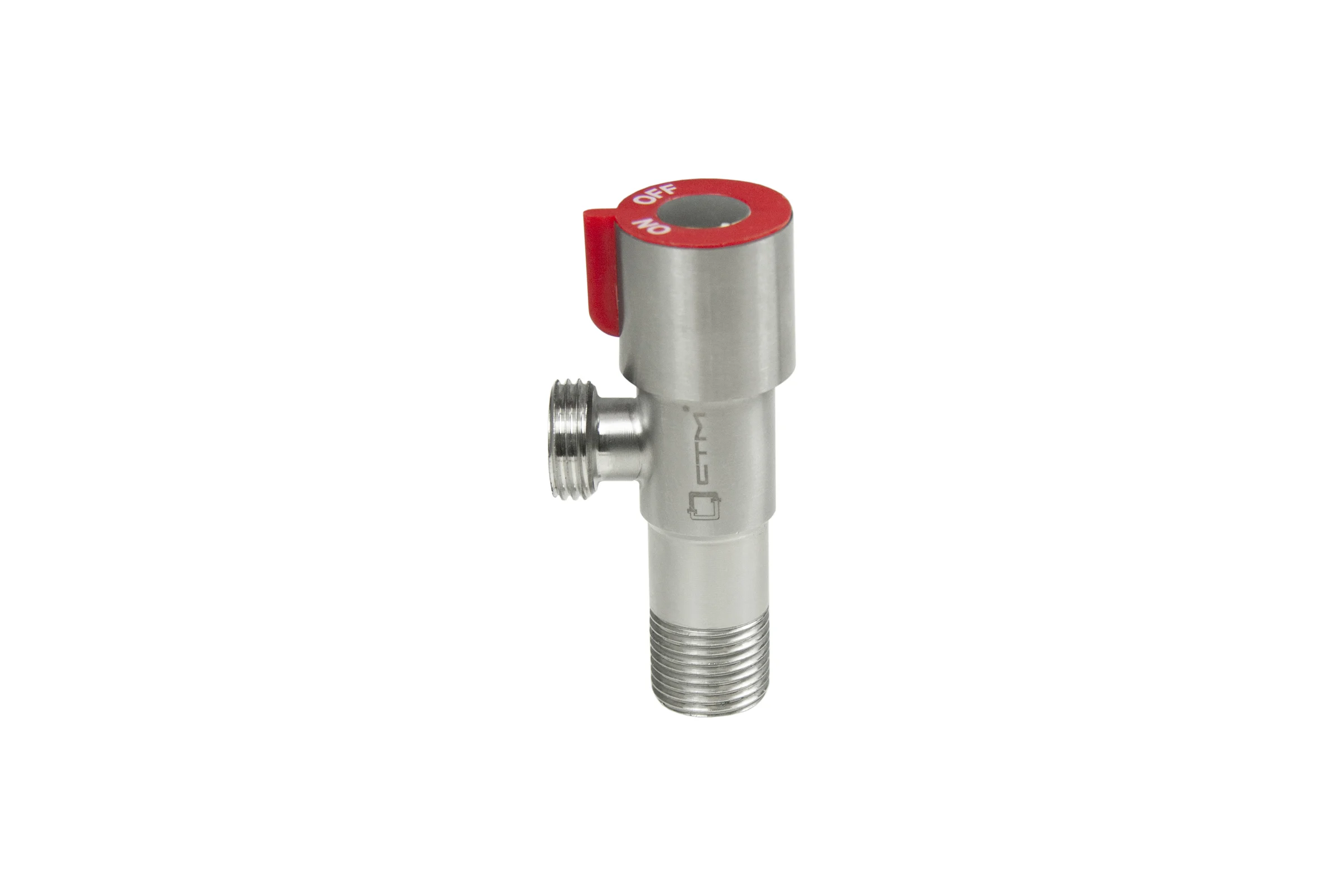 Кран для бытовых приборов СТМ угловой 1/2"х1/2" ш/ш с отражат. нерж. сталь CASB1212