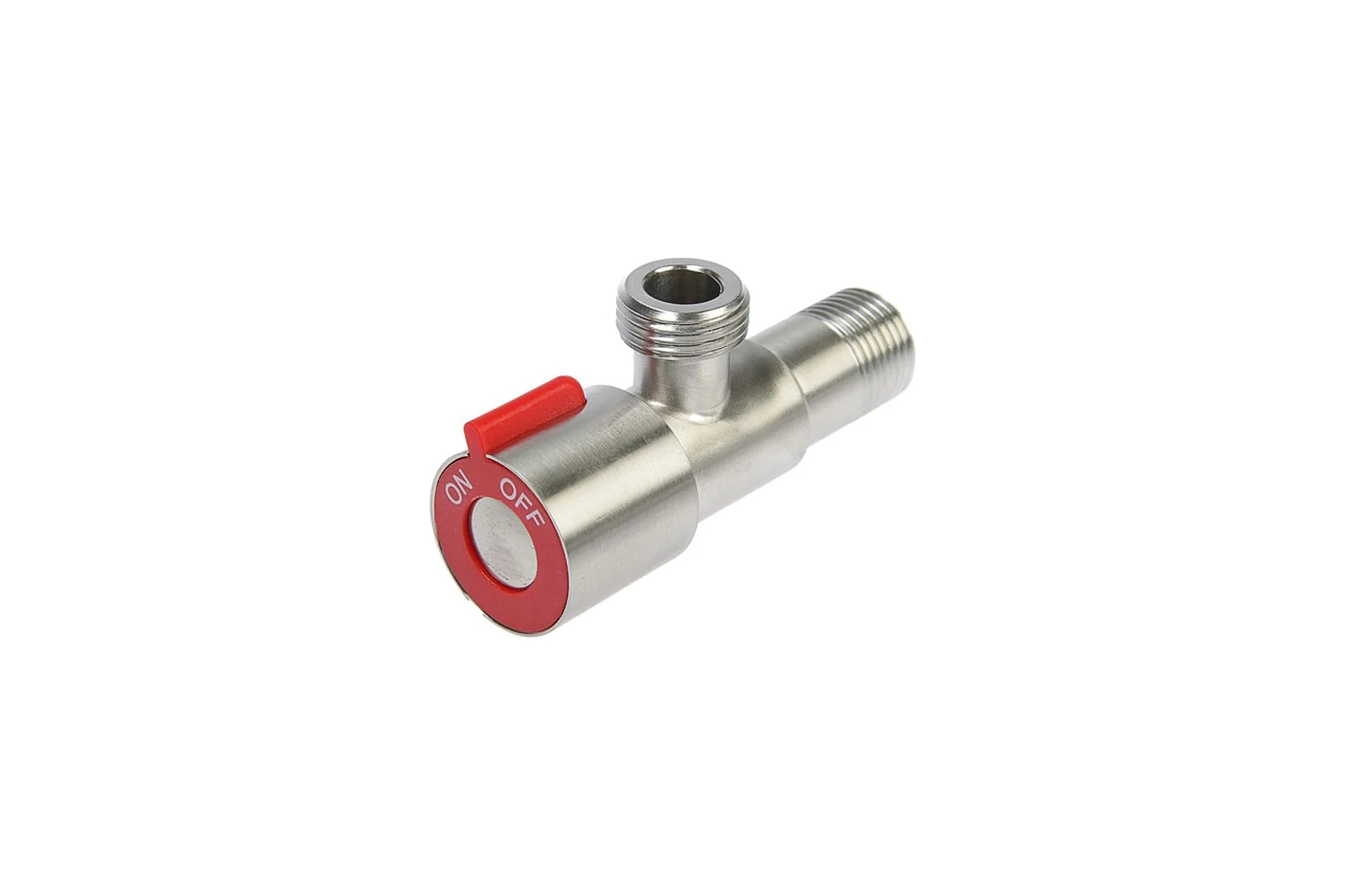 Кран для бытовых приборов СТМ угловой 1/2"х1/2" ш/ш с отражат. нерж. сталь CASB1212