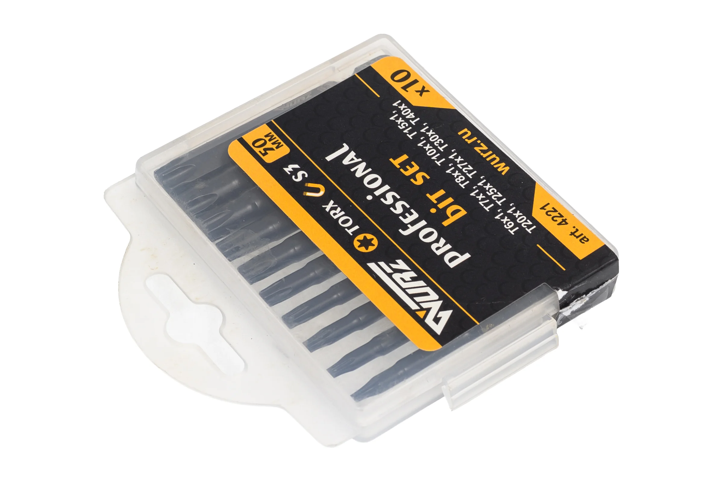 Набор магнитных бит TORX 50 мм, Т5-Т30, 10 шт WURZ 4221