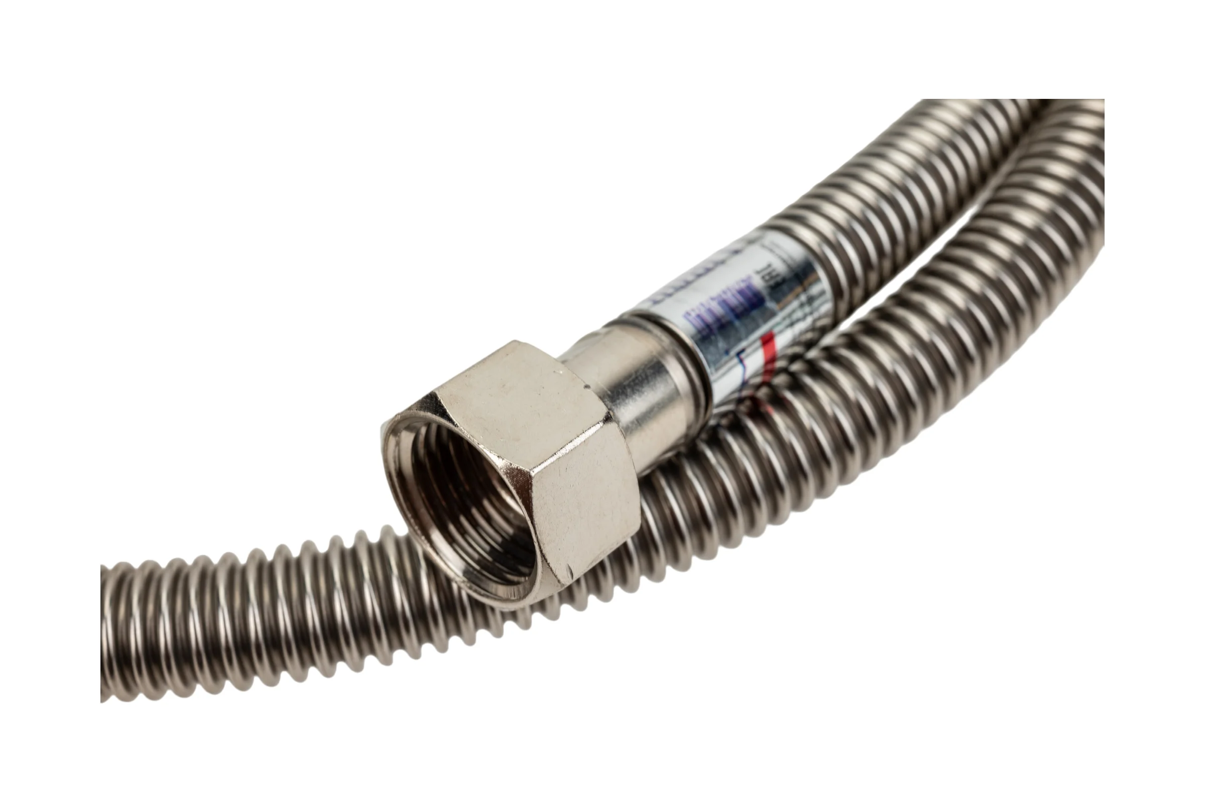 Подводка для газа СТМ ГАЗ сильфонная, 1/2", гайка-гайка, 120 см CGHF1212
