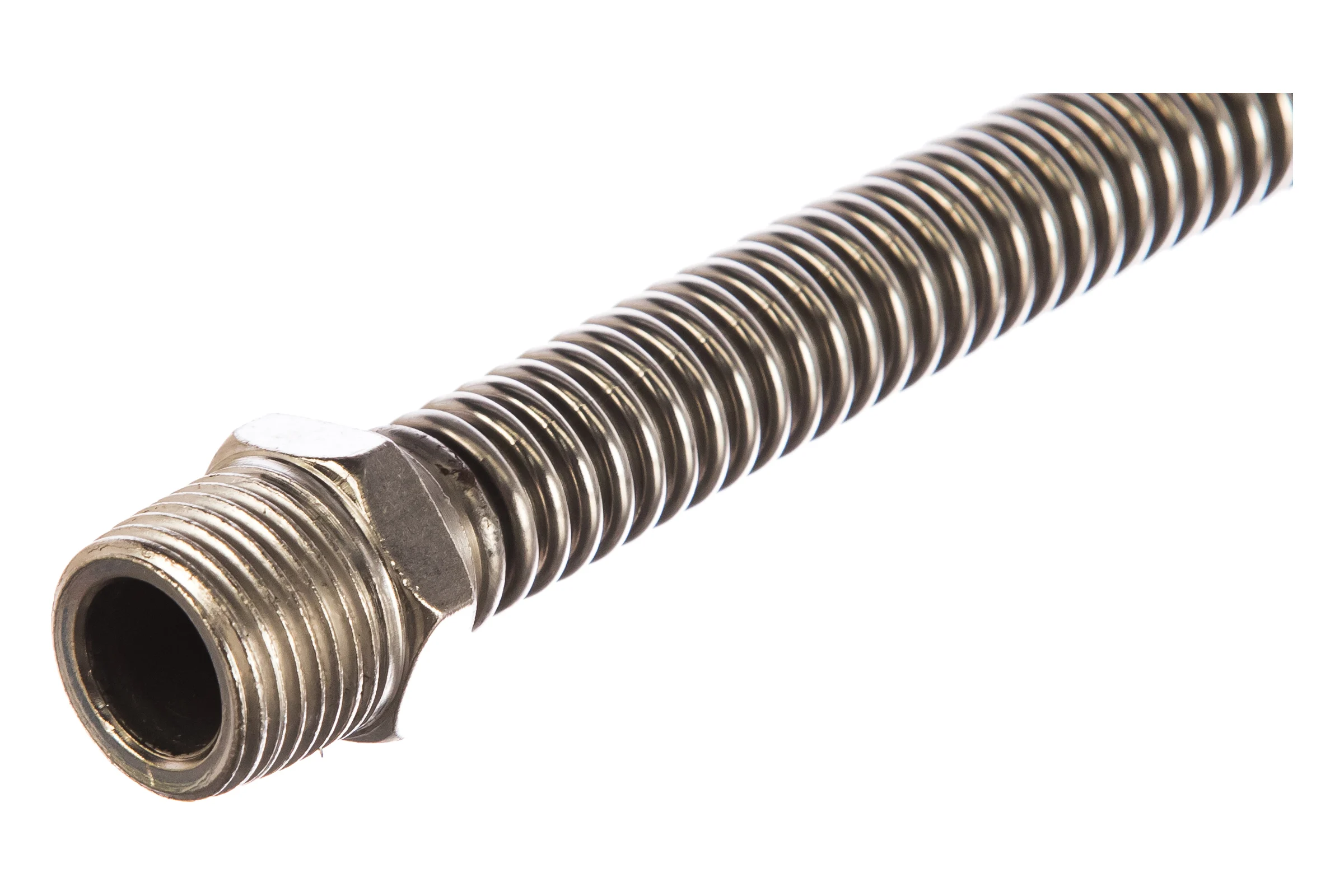 Подводка для газа СТМ ГАЗ сильфонная, 1/2", гайка-штуцер, 180 см CGHM1218