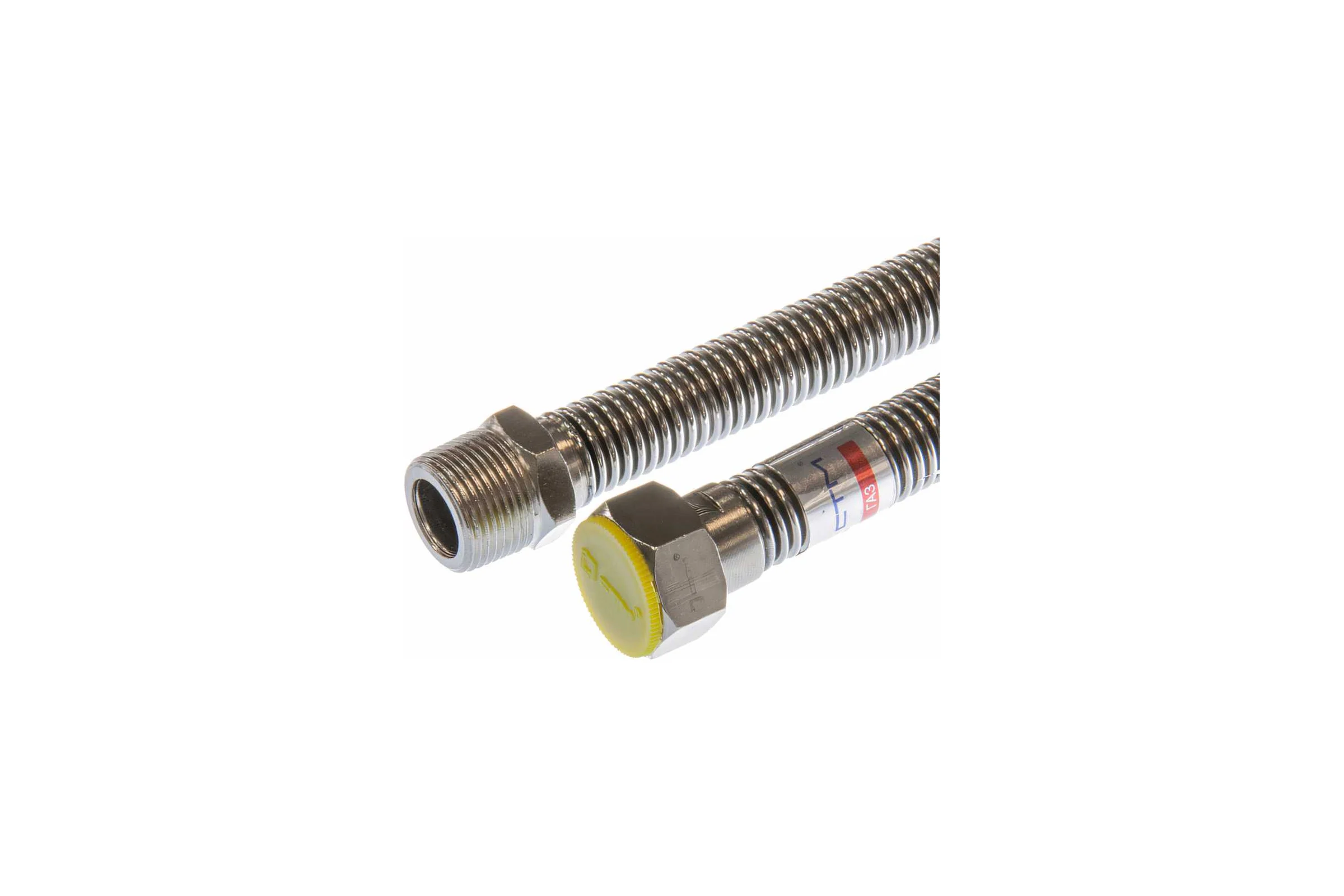 Подводка для газа СТМ ГАЗ сильфонная, 1/2", гайка-штуцер, 200 см CGHM1220