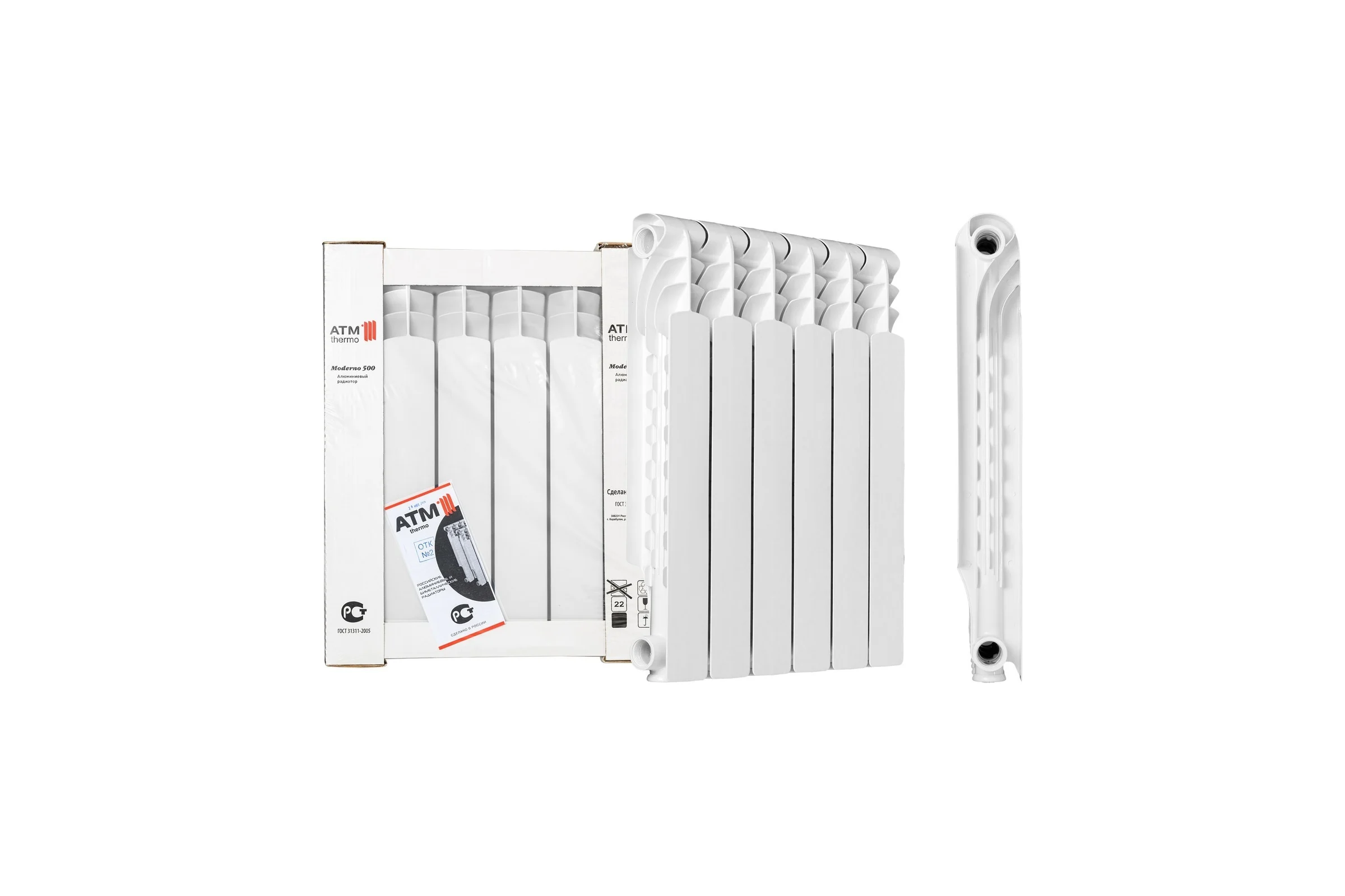 Алюминиевый радиатор ATM THERMO 500 4 секции AL50080-4