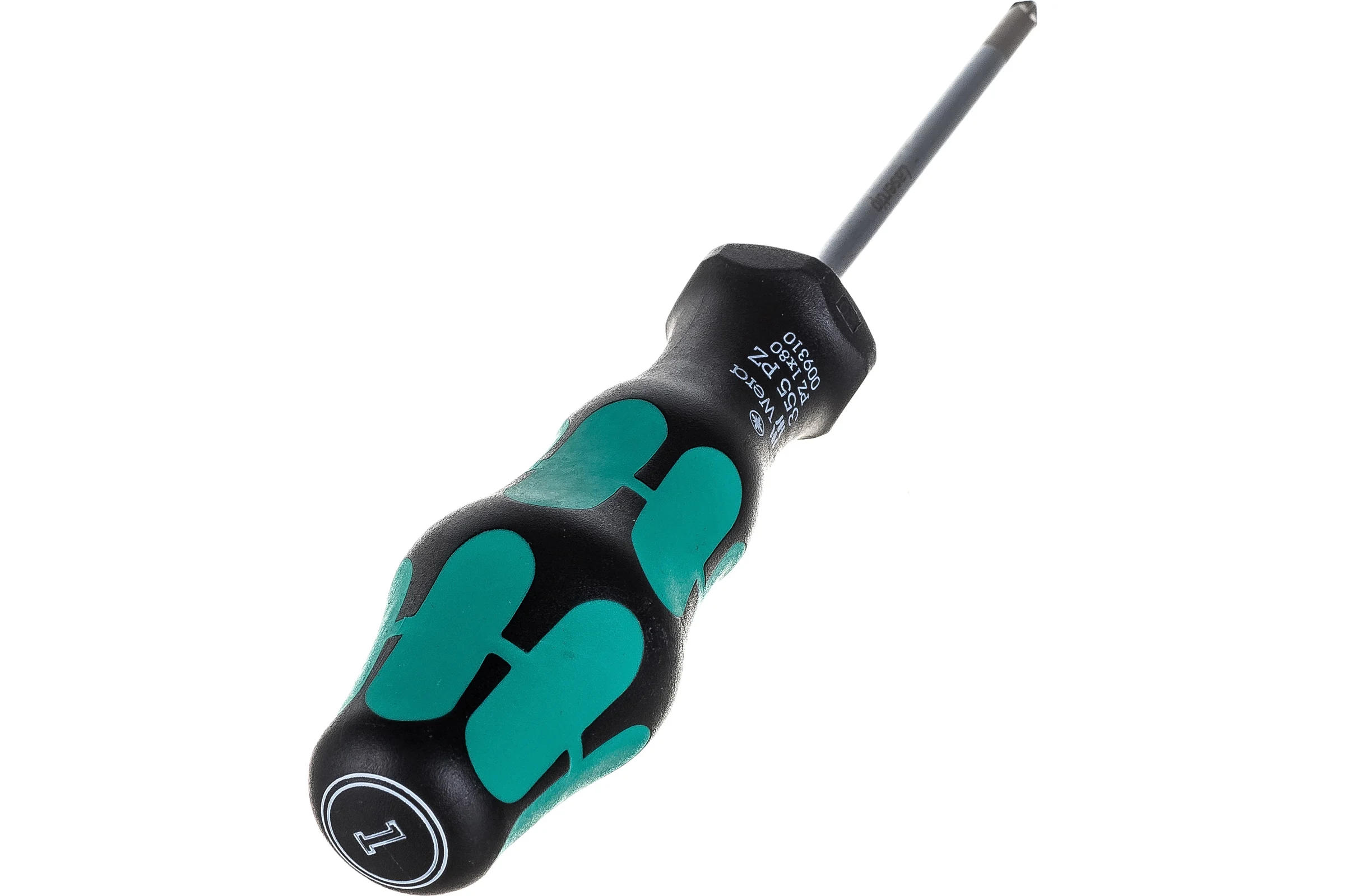 Крестовая отвёртка WERA 355 PZ SB PZ1x80 мм, на подвесе WE-100056