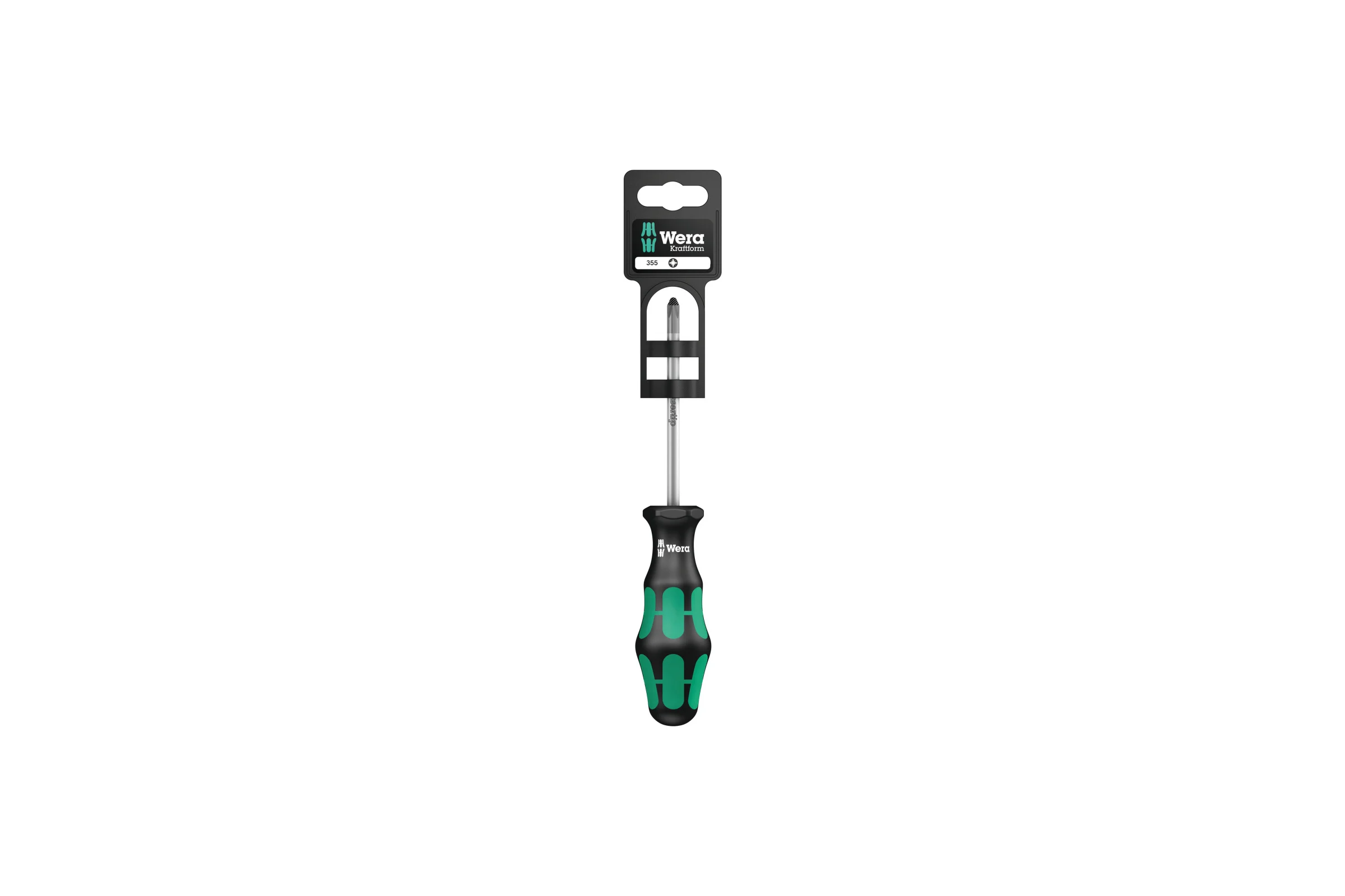 Крестовая отвёртка WERA 355 PZ SB PZ1x80 мм, на подвесе WE-100056