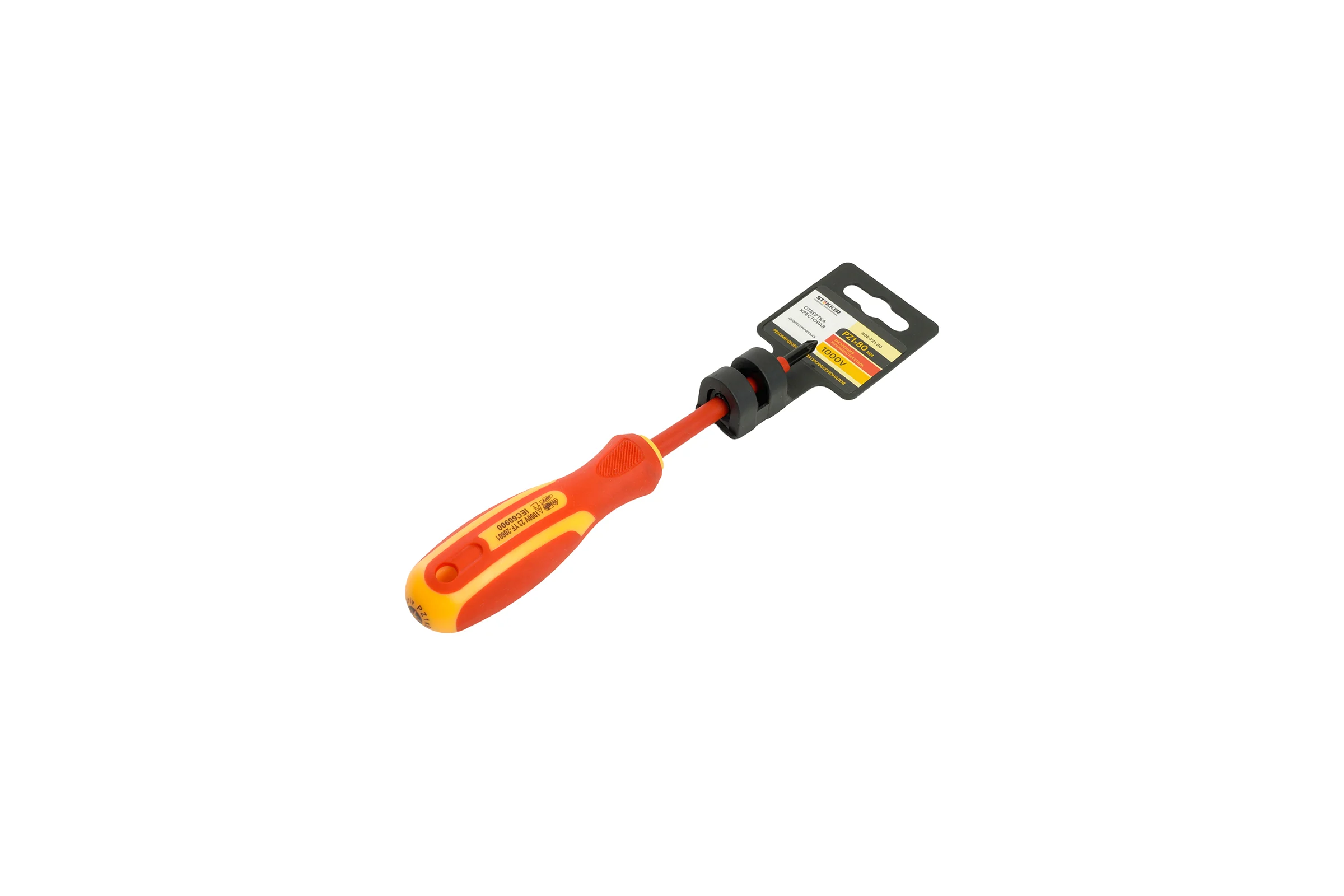 Отвертка крестовая диэлектрическая STEKKER pz 1x80 мм, sde-pz1-80 49617