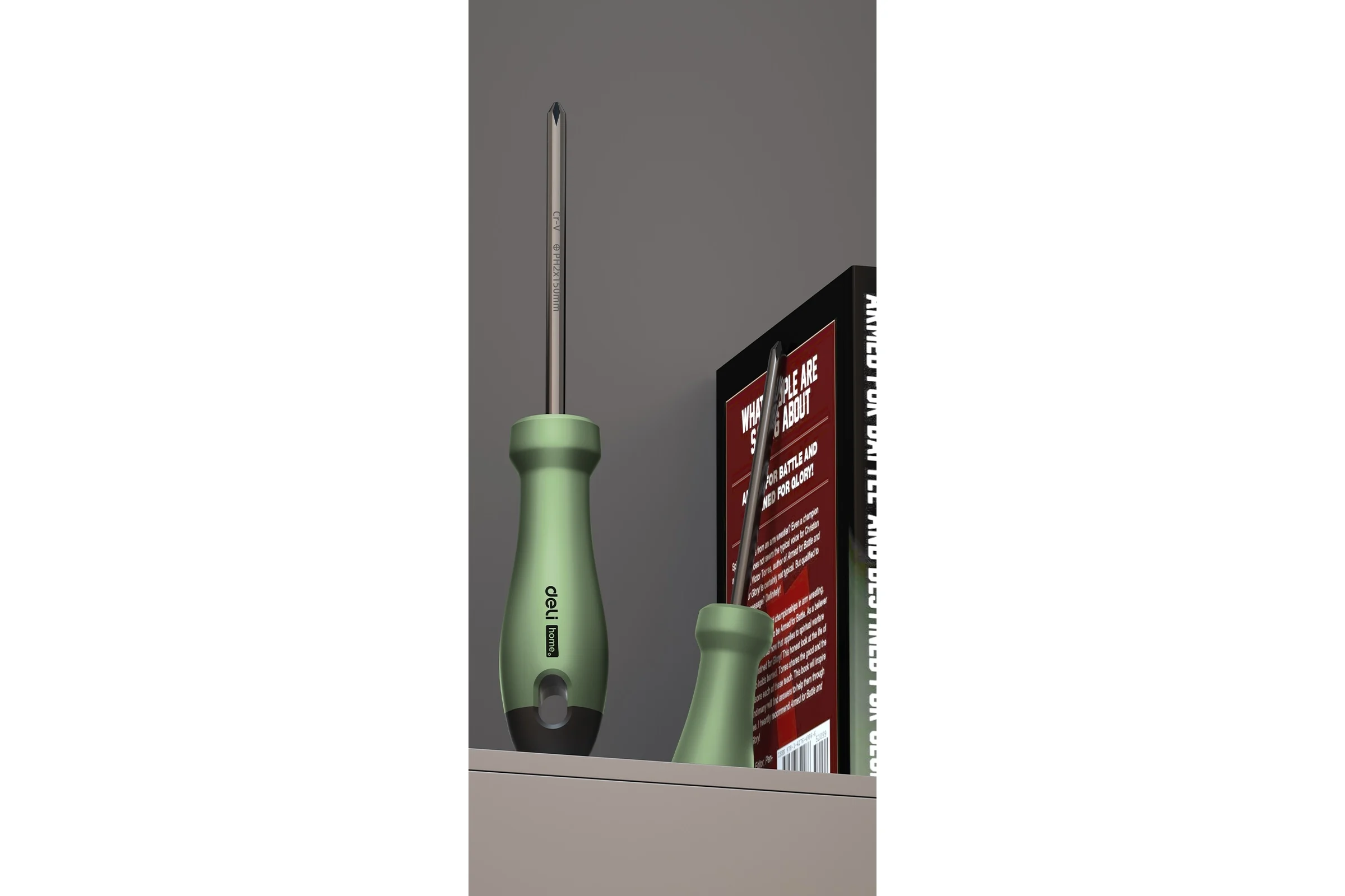 Крестовая отвертка Deli "Home Series Green" HT1206L PH2x150мм (Cr-V, Soft Touch рукоятка, эксклюзивный дизайн, подарочная упаковка) 130288