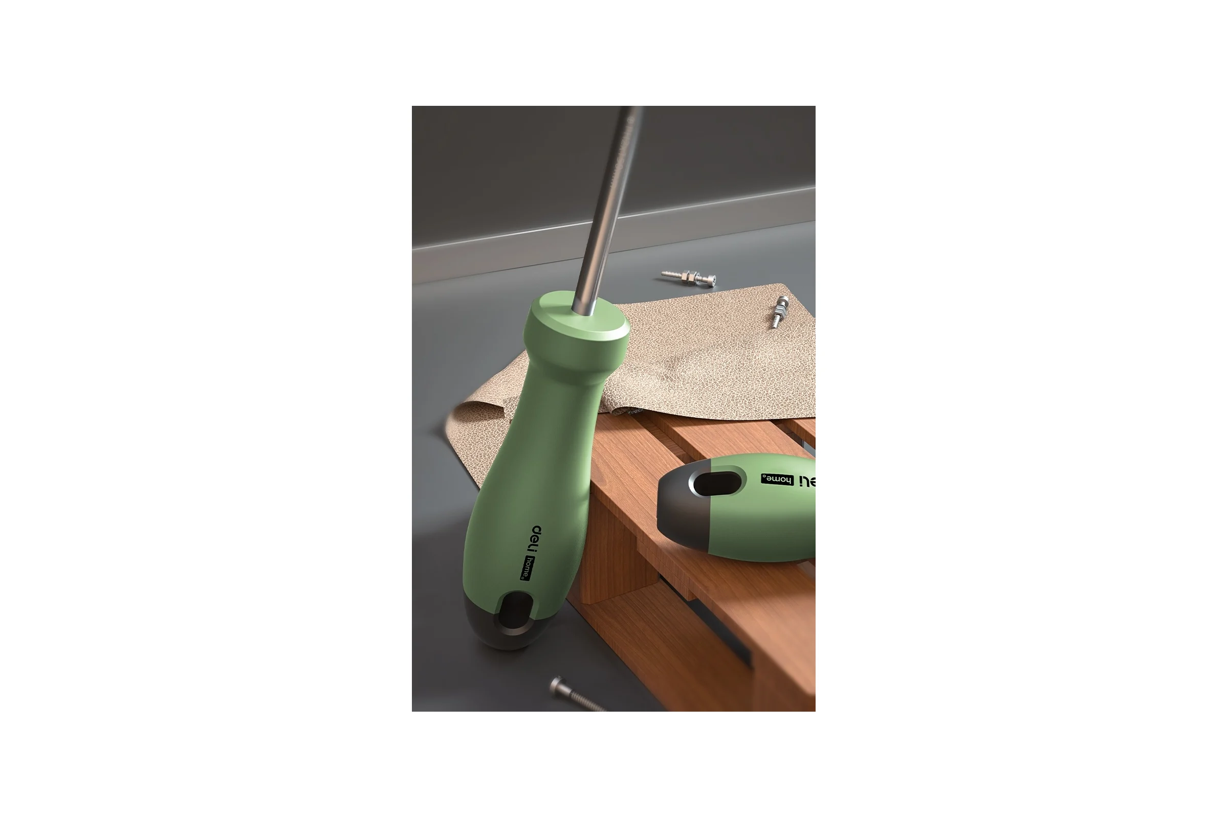 Крестовая отвертка Deli "Home Series Green" HT1206L PH2x150мм (Cr-V, Soft Touch рукоятка, эксклюзивный дизайн, подарочная упаковка) 130288