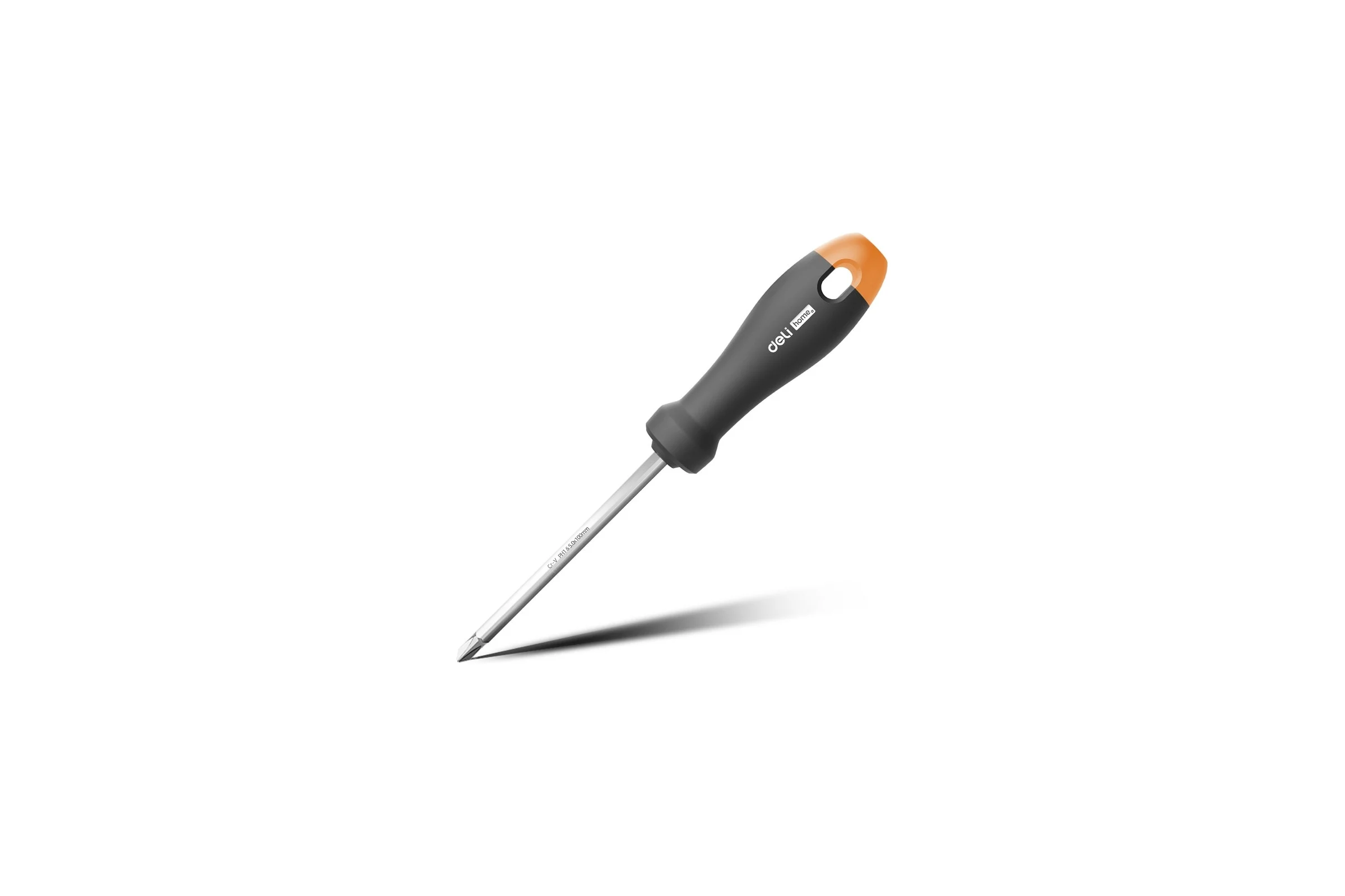 Двухсторонняя отвертка DELI "Home Series Gray" HT1055C (SL6+PH2x100мм, Cr-V, Soft Touch рукоятка, эксклюзивный дизайн, подарочная упаковка) 130285