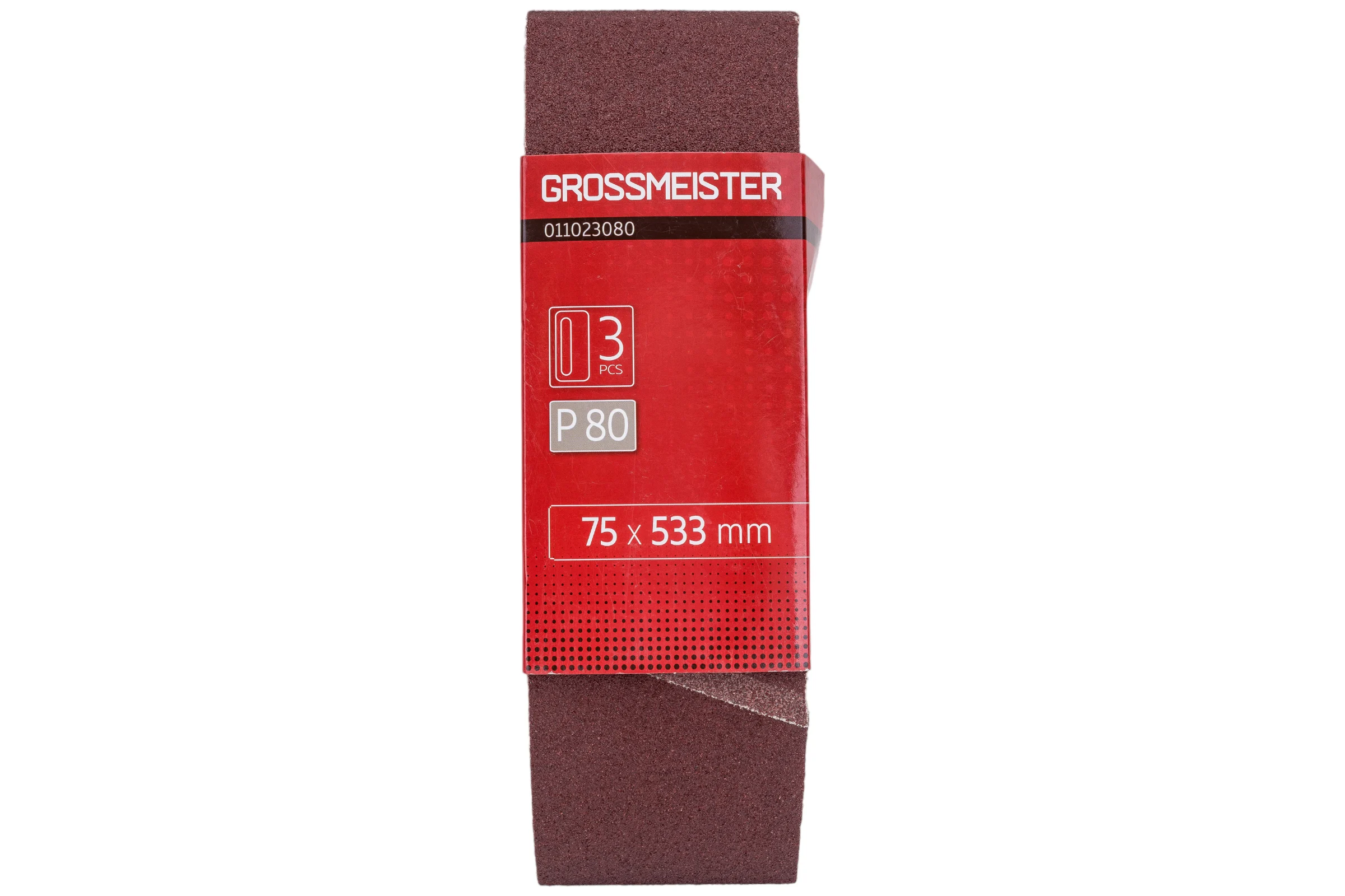Лента шлифовальная бесконечная (75х533 мм; P80) GROSSMEISTER 011023080