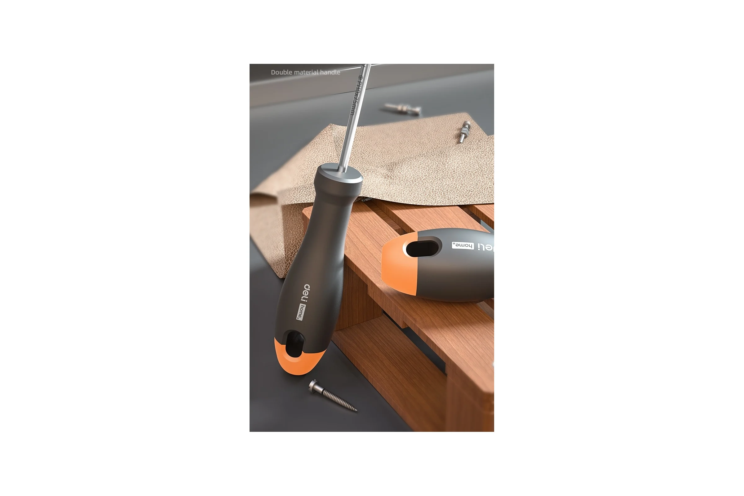 Крестовая отвертка Deli "Home Series Gray" HT1203C PH0x75мм (Cr-V, Soft Touch рукоятка, эксклюзивный дизайн, подарочная упаковка) 130289