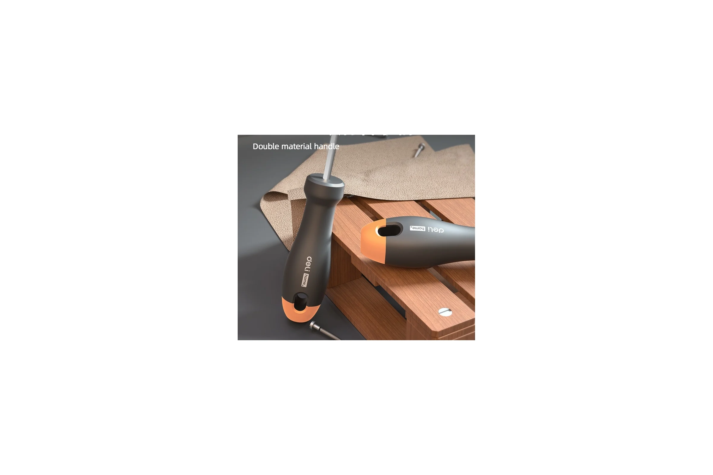 Шлицевая отвёртка Deli "Home Series Gray" HT1106C 6x150мм (Cr-V, Soft Touch рукоятка, эксклюзивный дизайн, подарочная упаковка) 130298