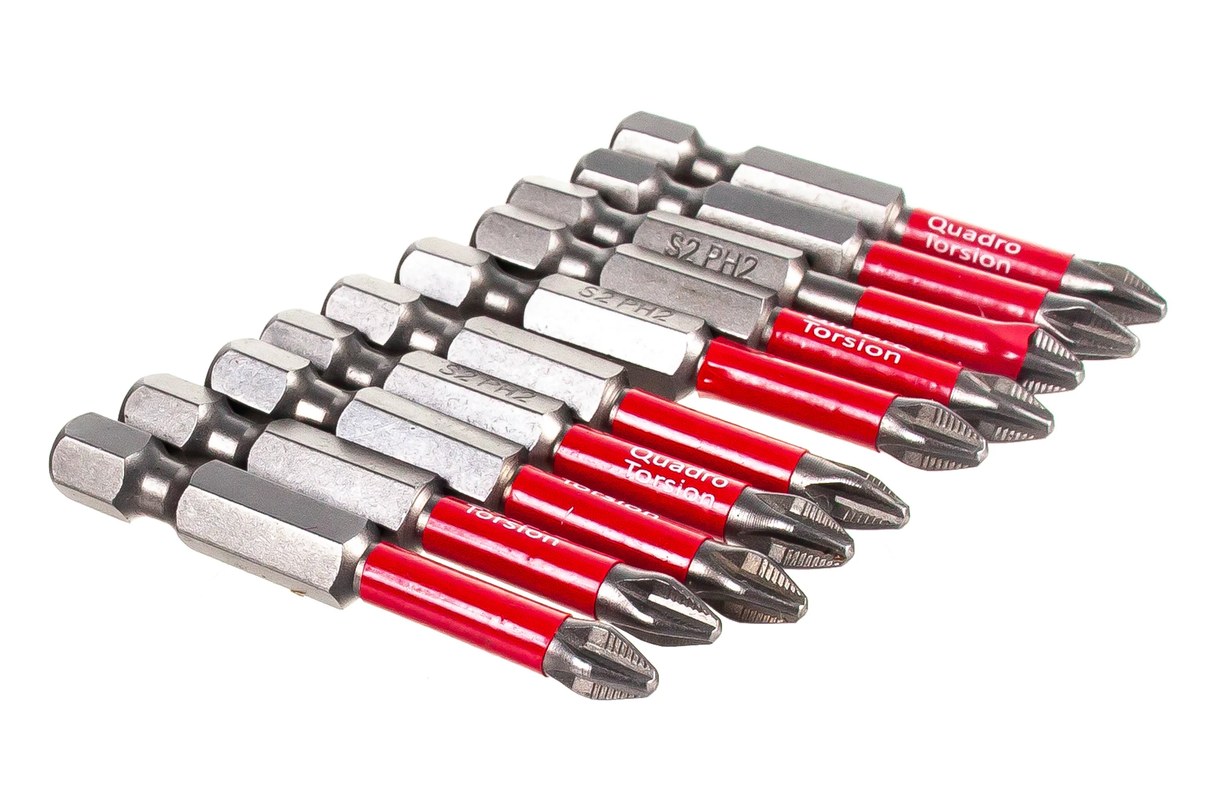 Бита (10 шт; PH2; 50 мм; 1/4" E6.3) Quadro Torsion 410250