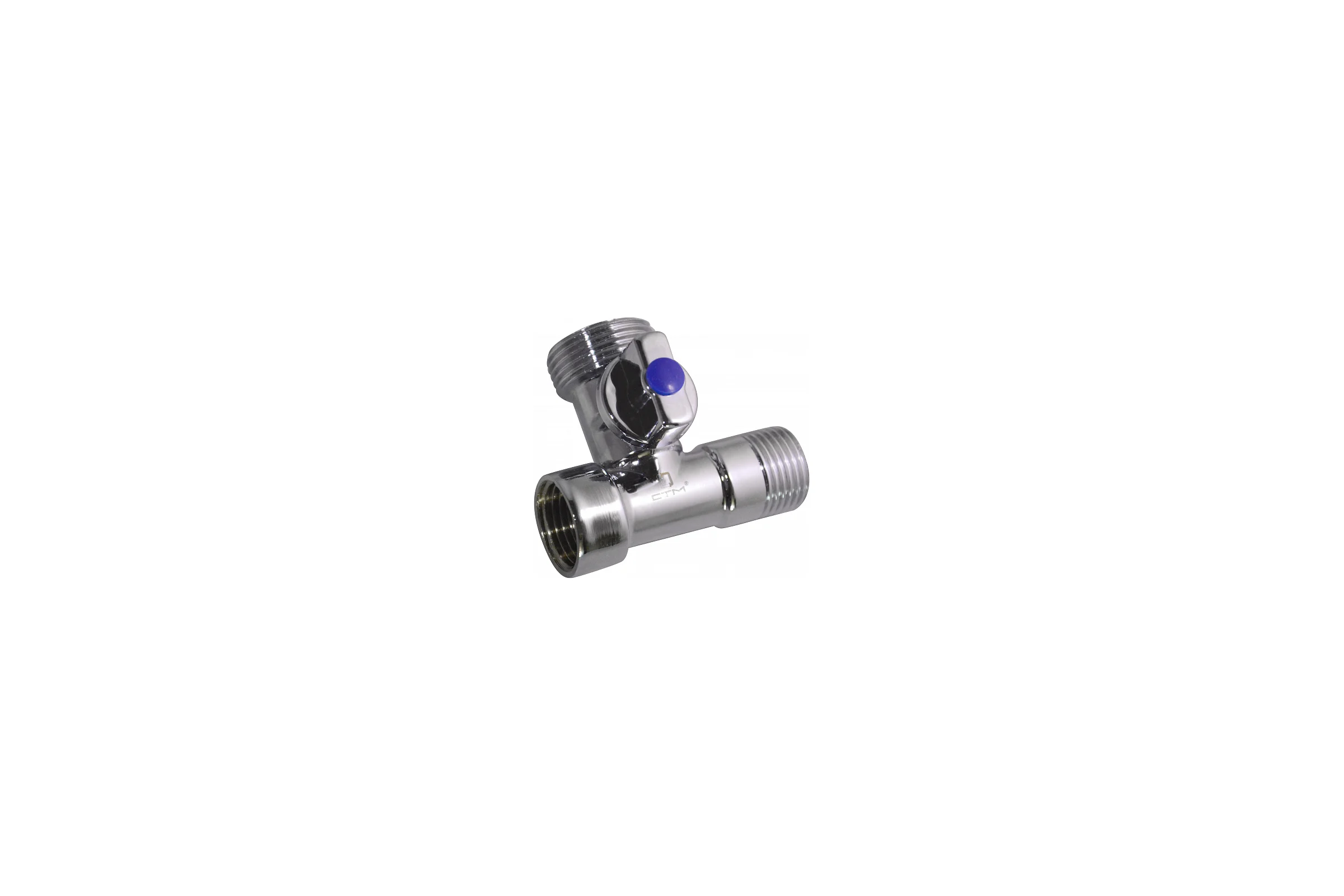 Шаровой кран для бытовых приборов СТМ 1/2х3/4х1/2", г/ш/ш, флажок, хром CA3H1234
