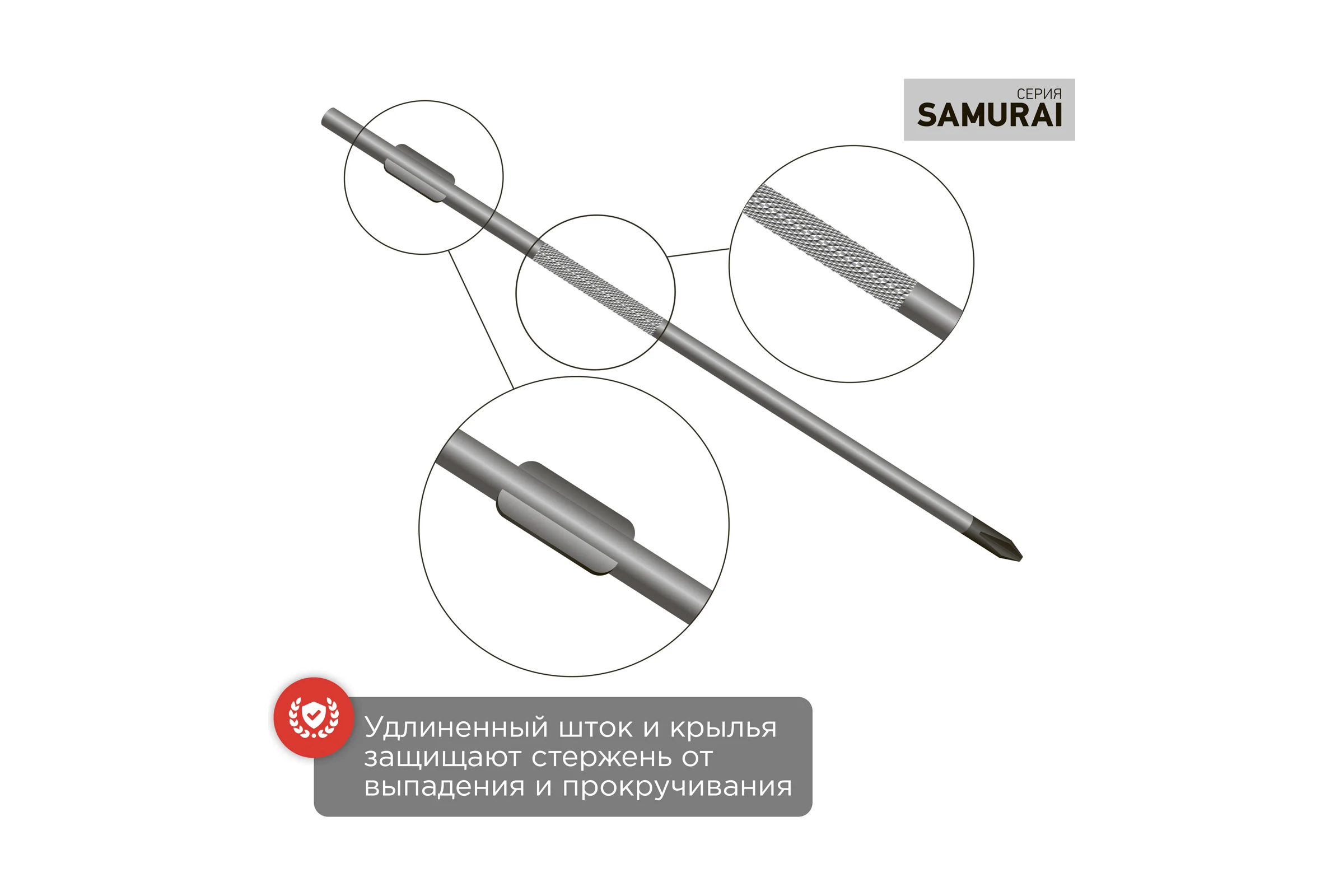 Крестовая отвертка REXANT PH 1х100 мм, трехкомпонентная рукоятка, сталь S2 12-4727-1