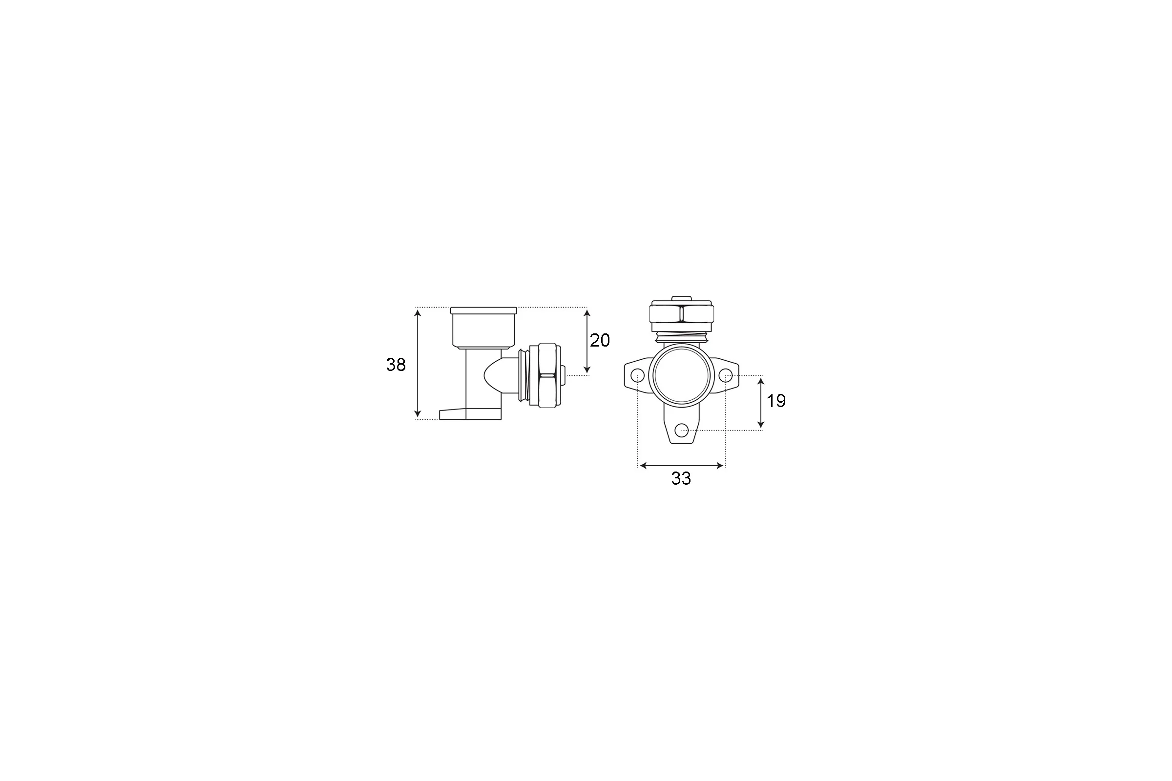 Уголок СТМ с креплением 20х1/2" CLW02012
