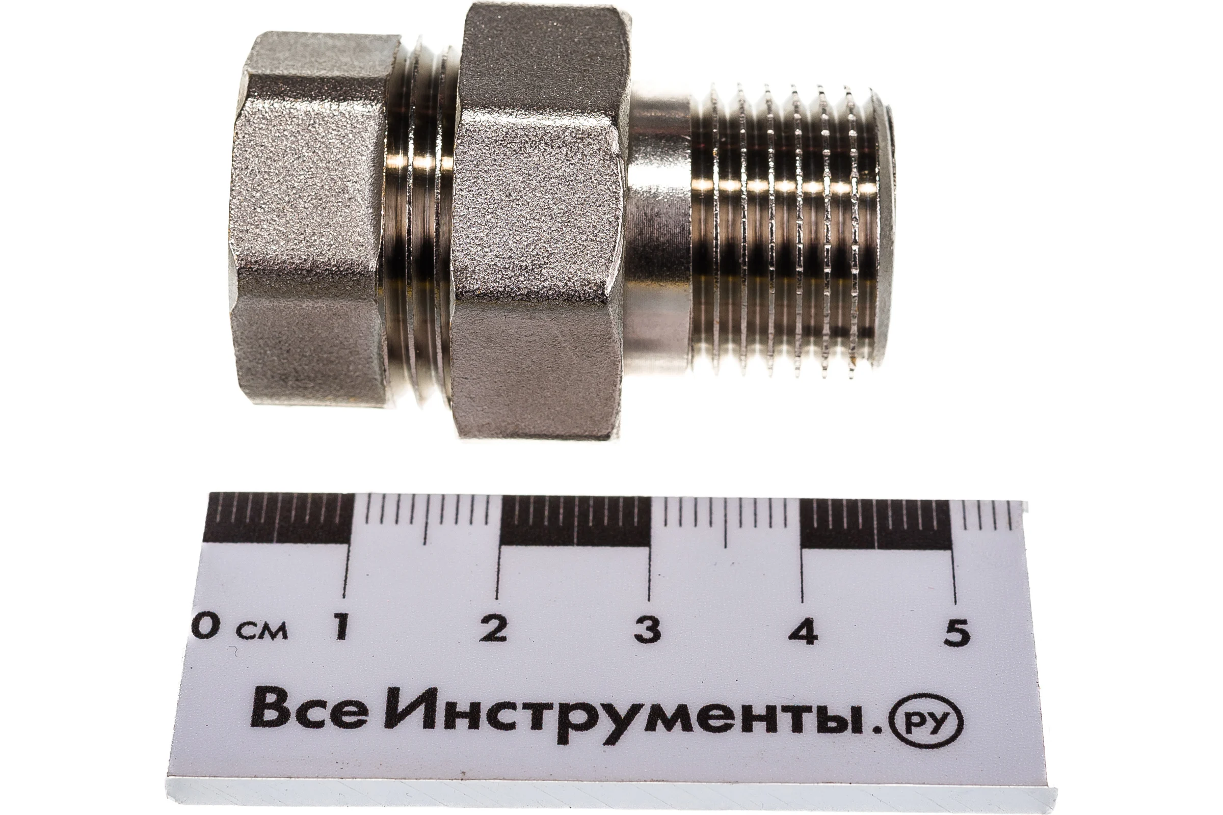 Соединитель СТМ с накидной гайкой, прямой, 1/2, гайка-штуцер CRAS0012