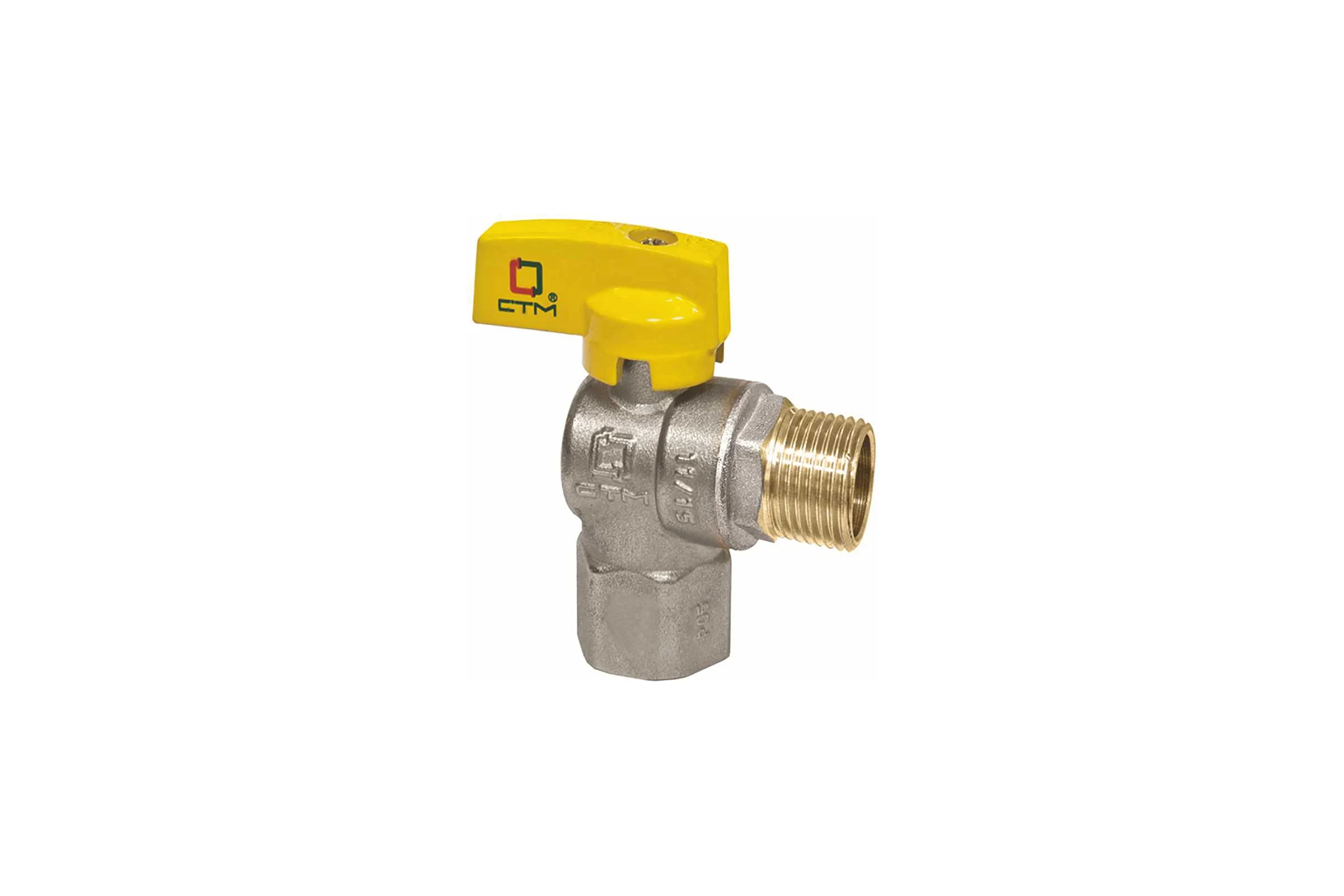 Шаровой угловой кран для газа СТМ ГАЗ 1/2", г/ш, бабочка CGLFMB12
