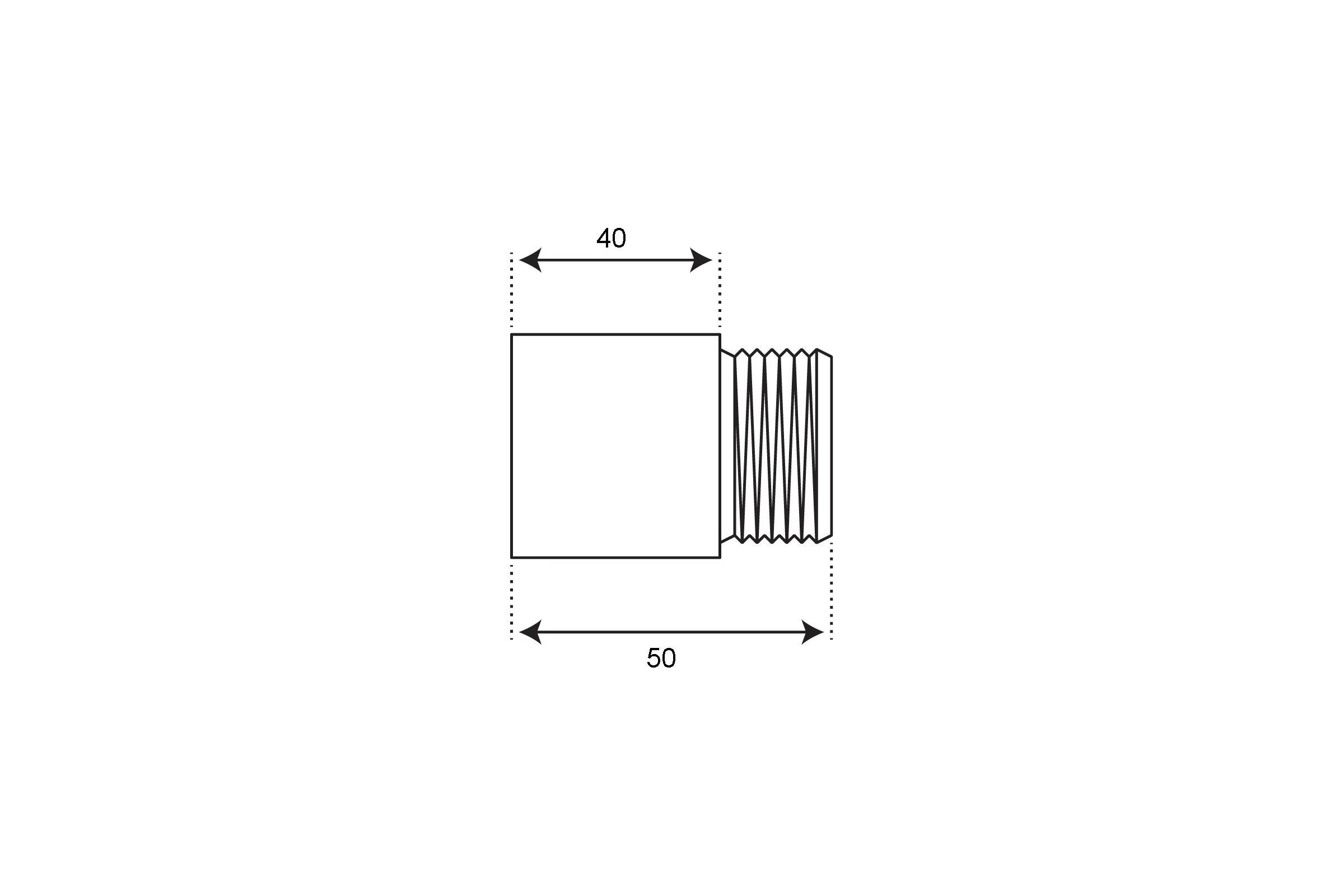 Удлинитель СТМ 1/2"х40 мм, г/ш CREMF040