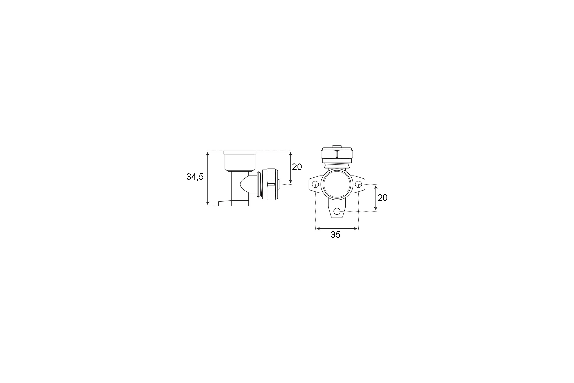 Уголок СТМ с креплением 16х3/4" CLW01634