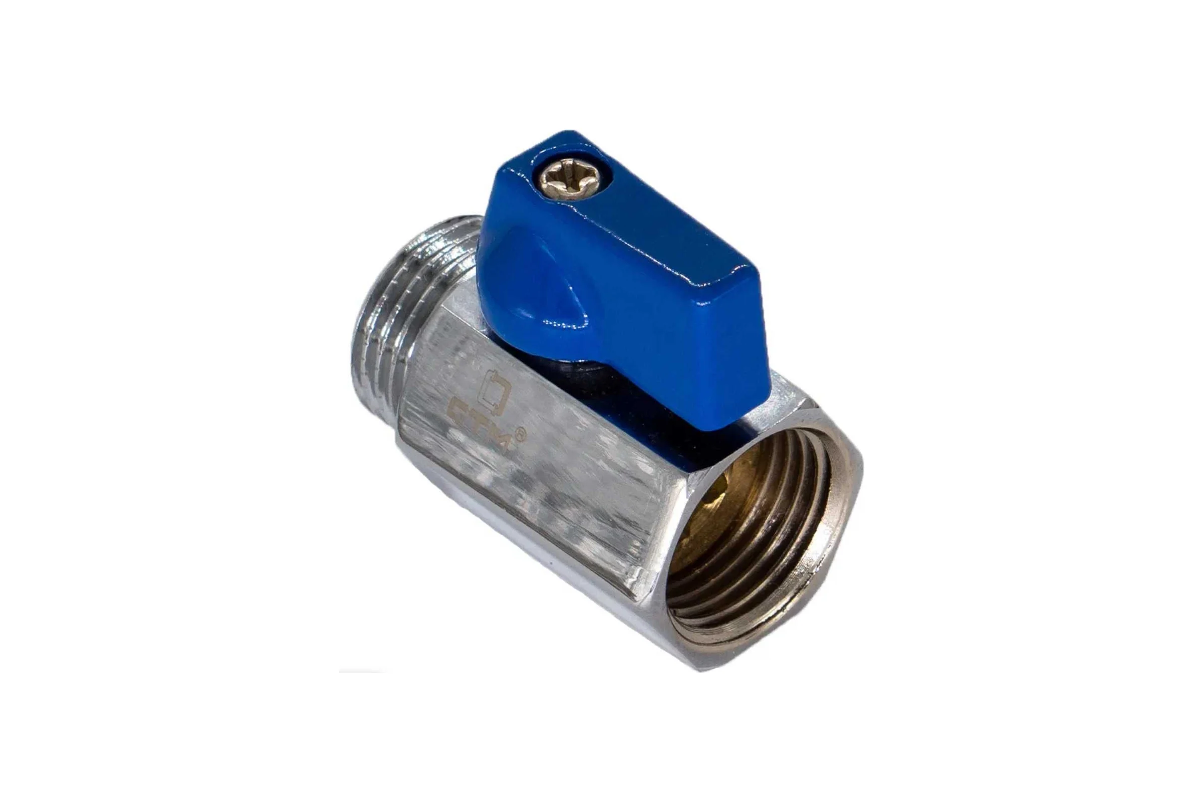 Шаровой кран для воды СТМ мини, 1/2", г/ш, флажок, хром CWMFM012