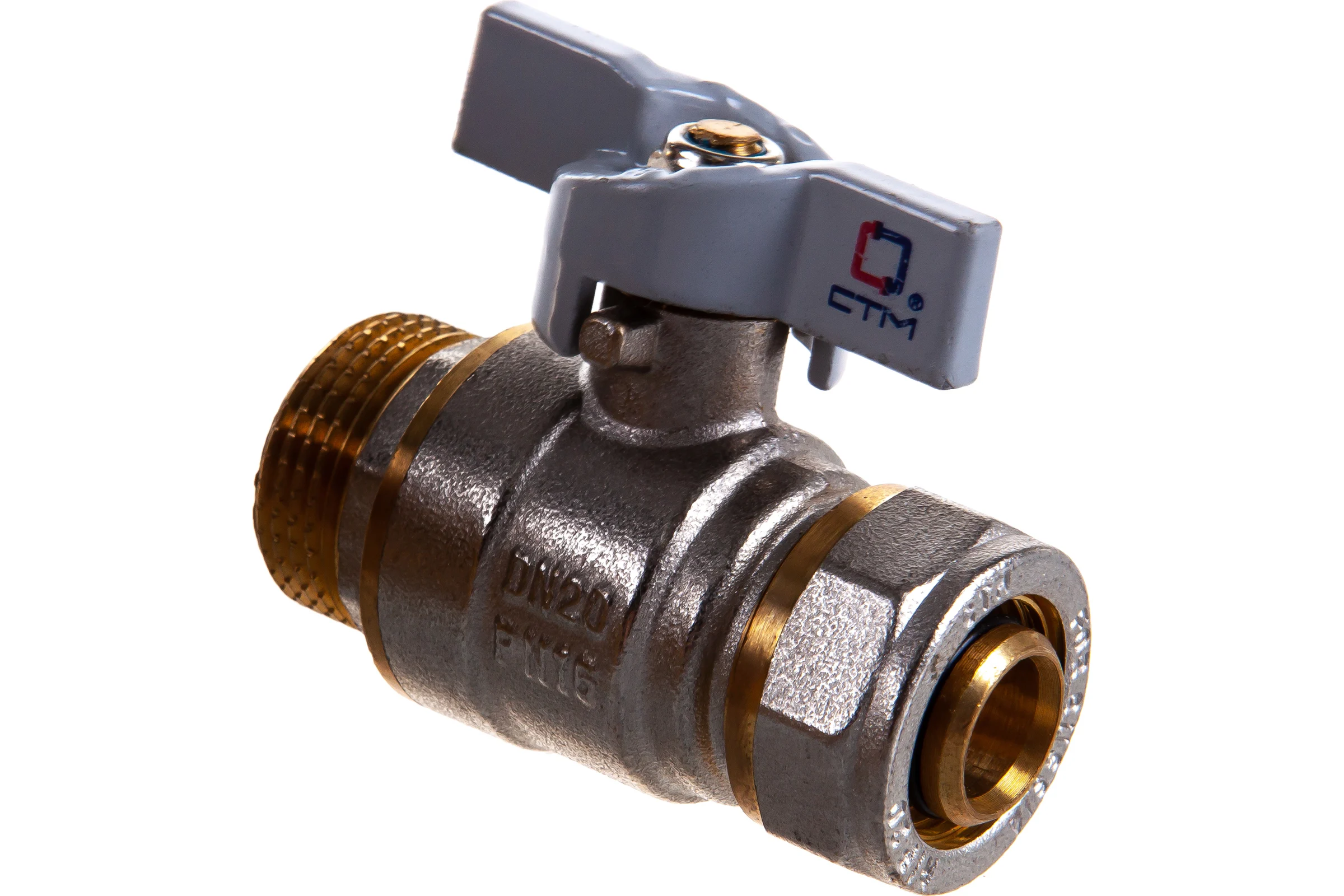 Шаровой кран для воды СТМ СТАНДАРТ 20х3/4", ц/ш, бабочка CWPM3420