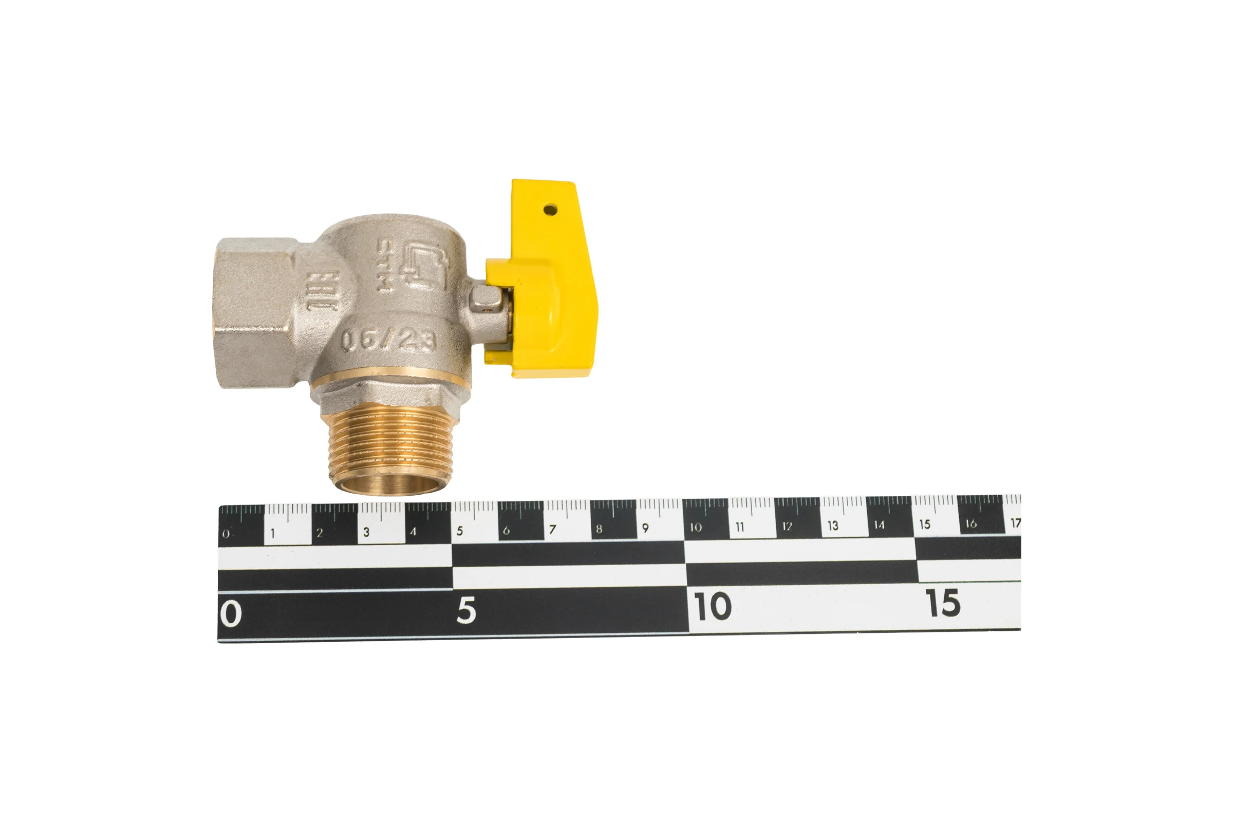 Шаровой угловой кран для газа СТМ ГАЗ 3/4", г/ш, бабочка CGLFMB34