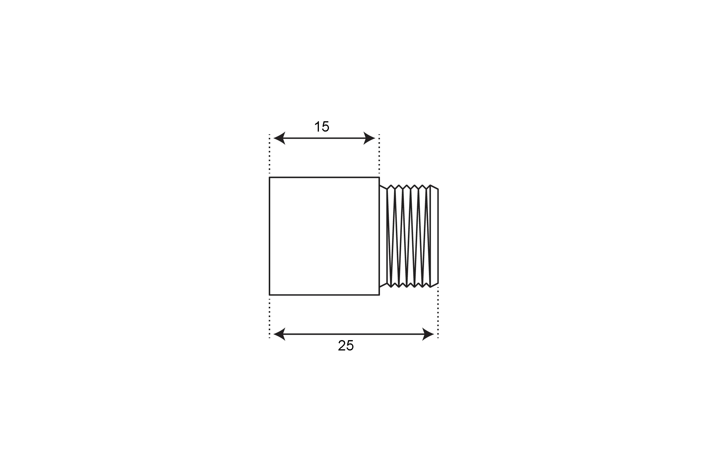Удлинитель СТМ 1/2"х15 мм, г/ш CREMF015