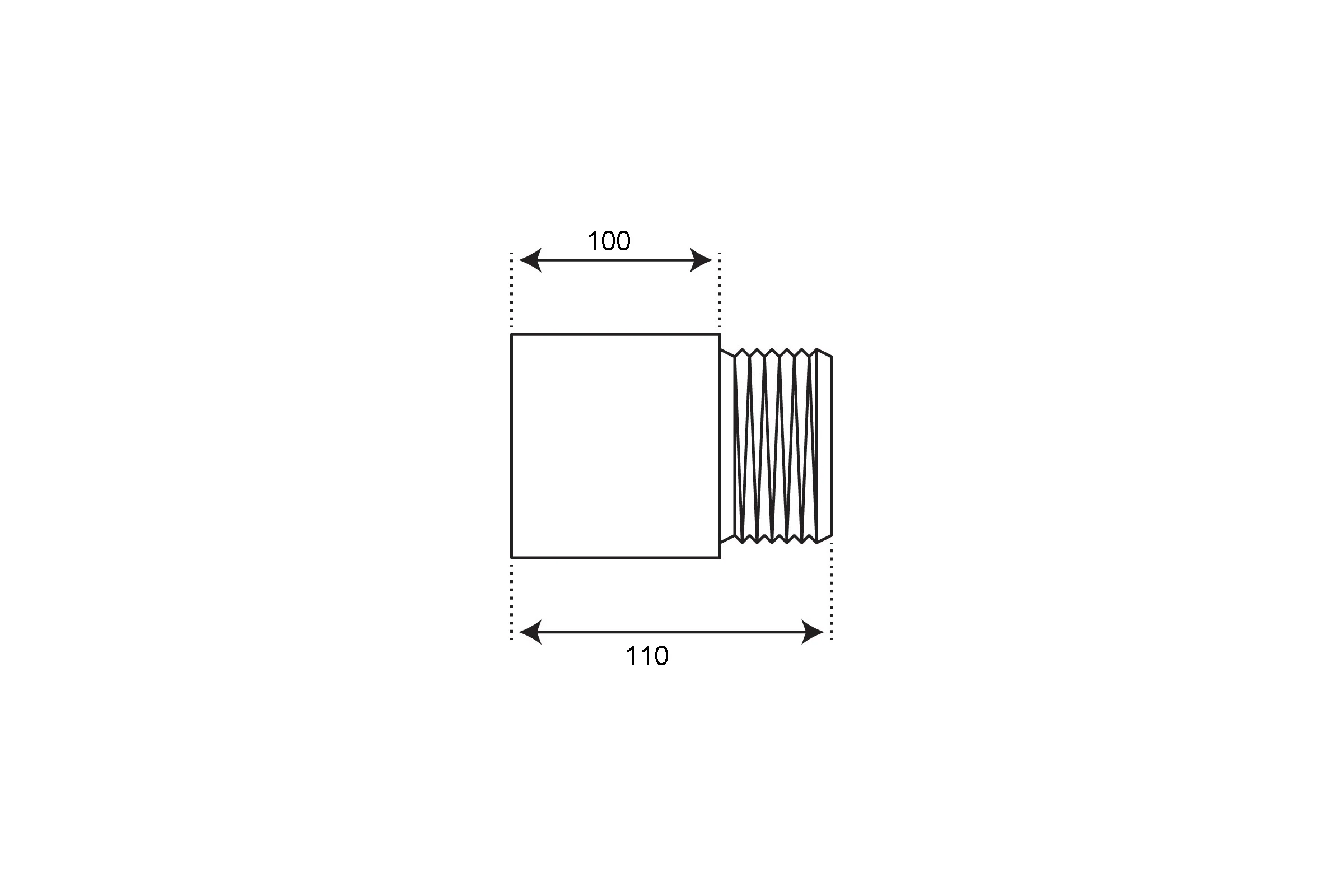 Удлинитель СТМ 1/2"x100 мм, г/ш CREMF100
