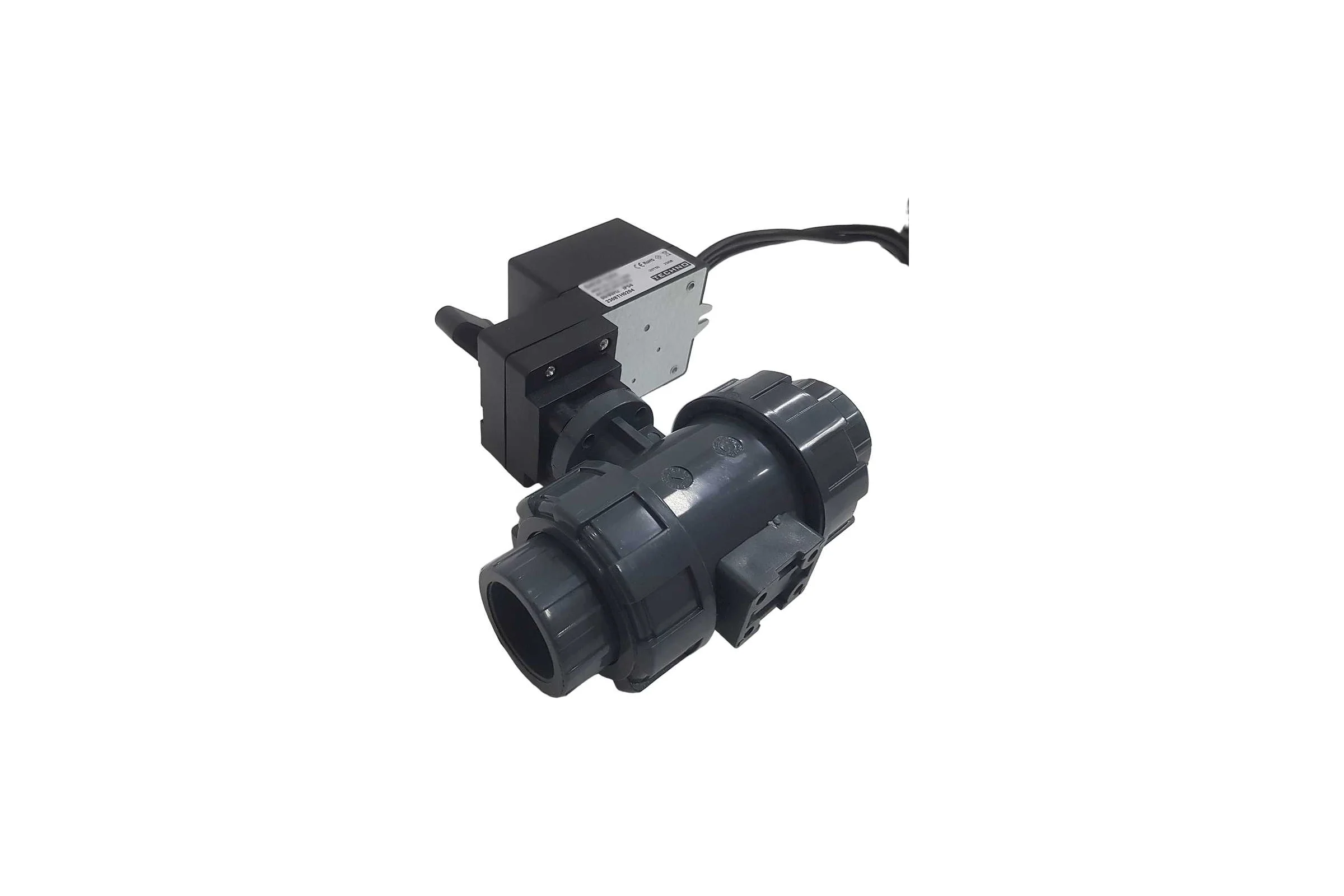 Двухходовой шаровой кран TECHNO DN25 из ПВХ, с электроприводом 4Нм, 230В, управление открыто/закрыто 2025PVC-04DF/230V 682225