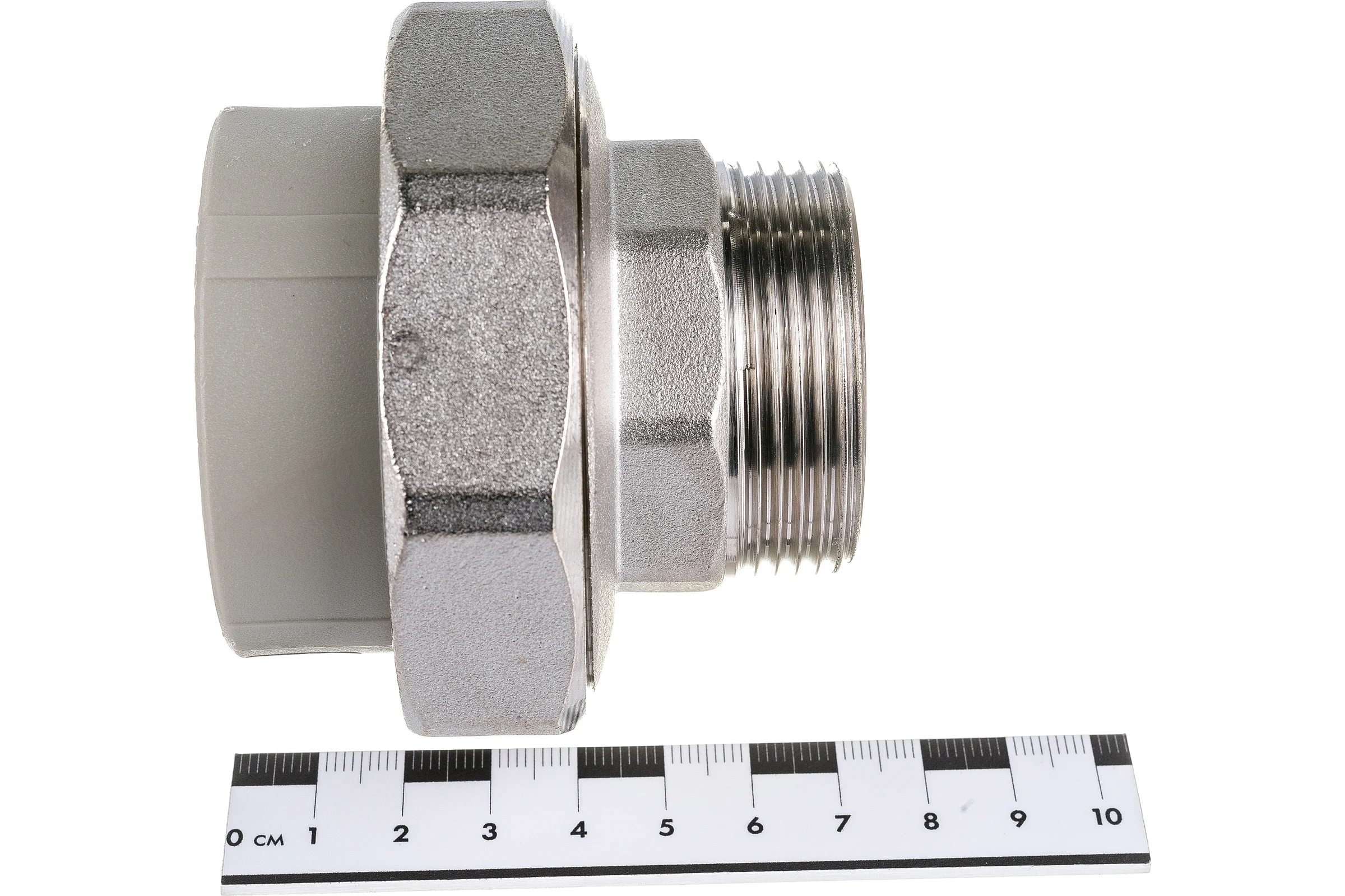 Комбинированная муфта VALFEX  PP-R серая, разъемная Дн50х1 1/2 НР 10156040Г 127-0351