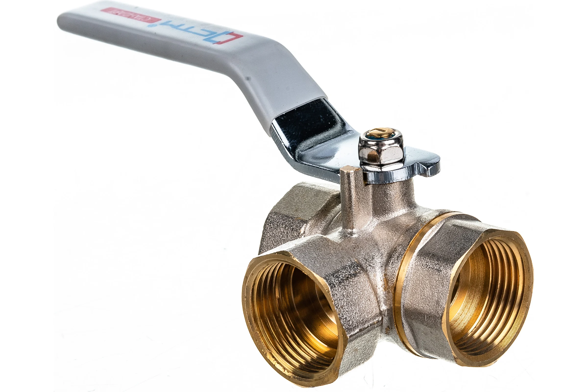 Шаровой кран для воды СТМ СТАНДАРТ 3/4", трехходовой, тип L, рычаг CW3FL034